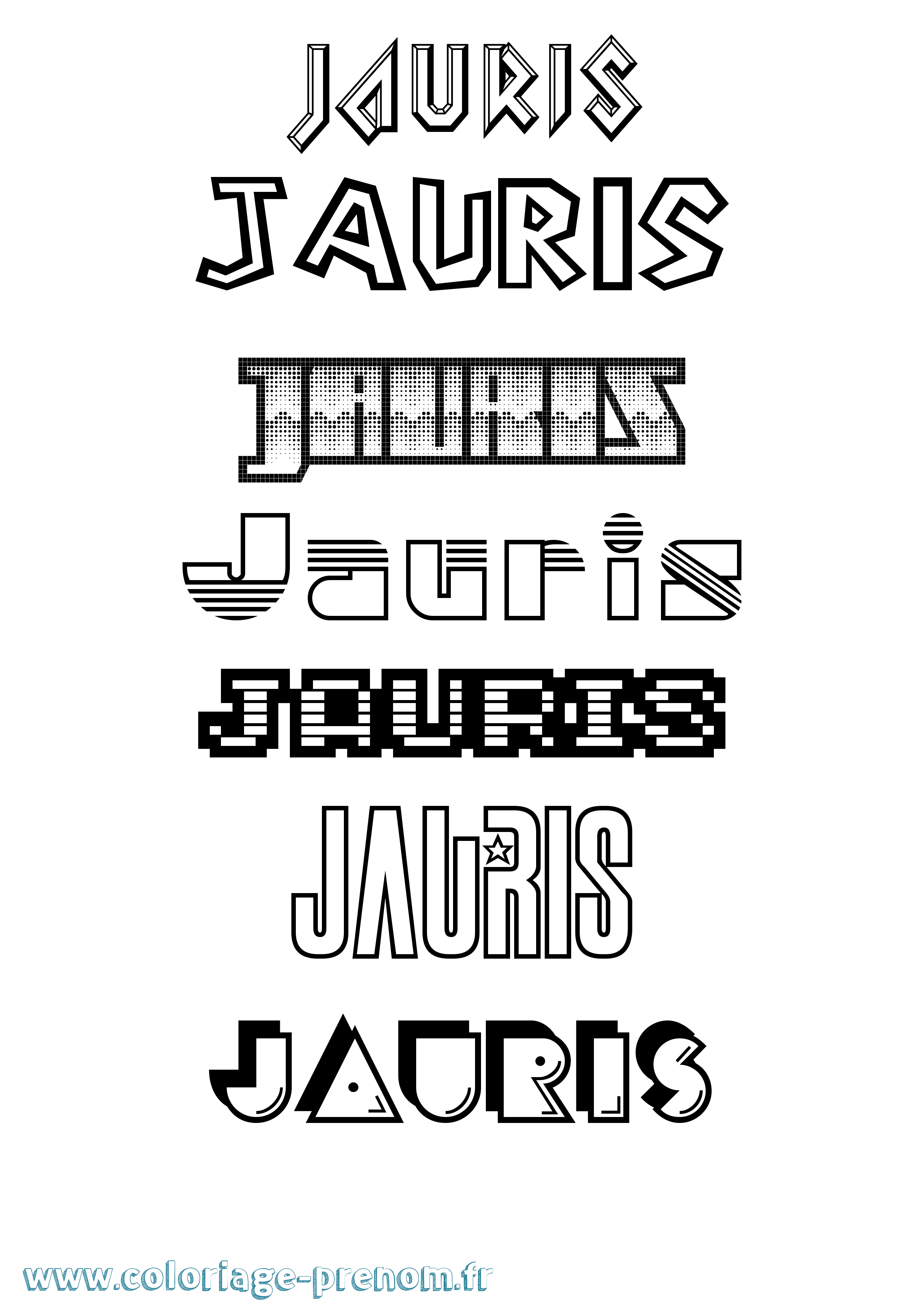 Coloriage Jauris Jeux Vidéos Coloriage prénom Jauris Jeux Vidéos