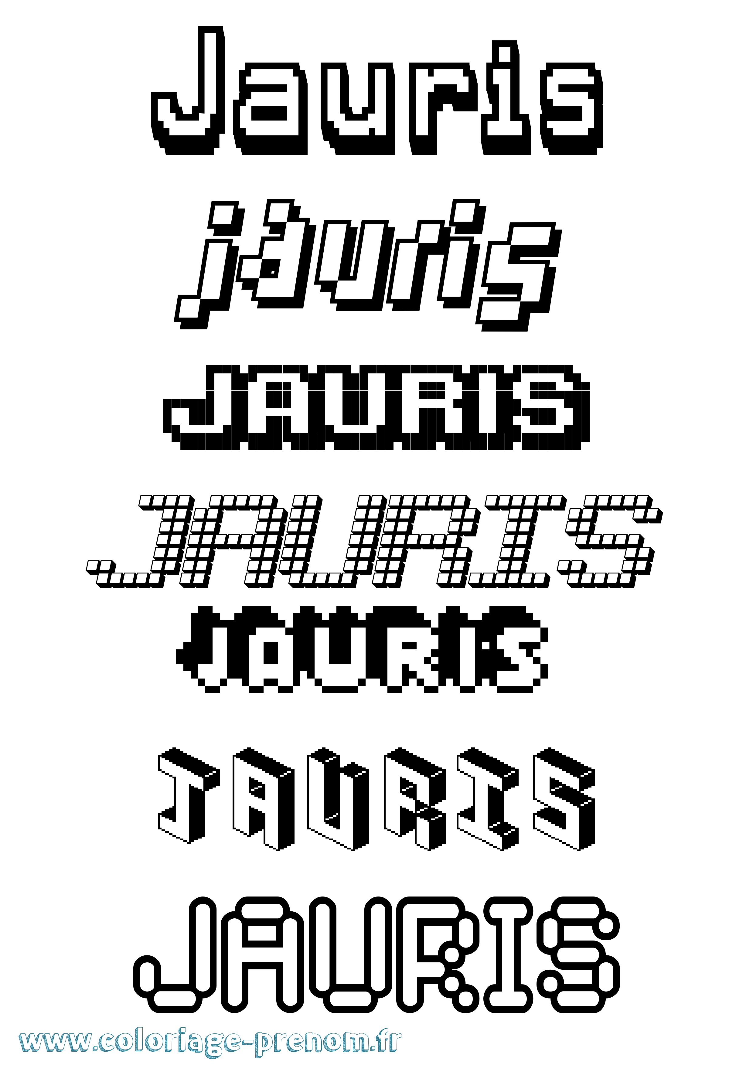 Coloriage Jauris Pixel Coloriage prénom Jauris Pixel