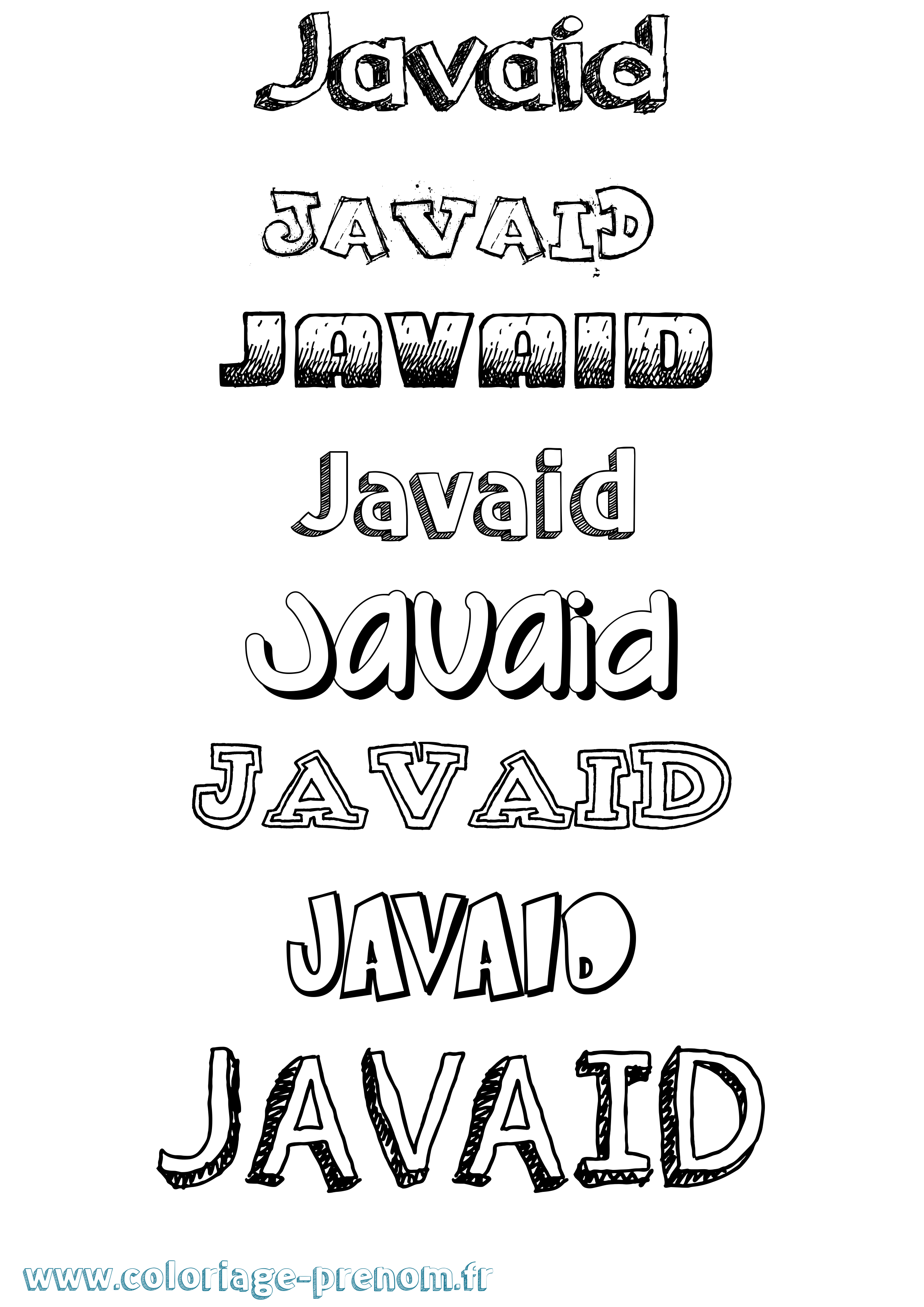 Coloriage Javaid Dessiné Coloriage prénom Javaid Dessiné