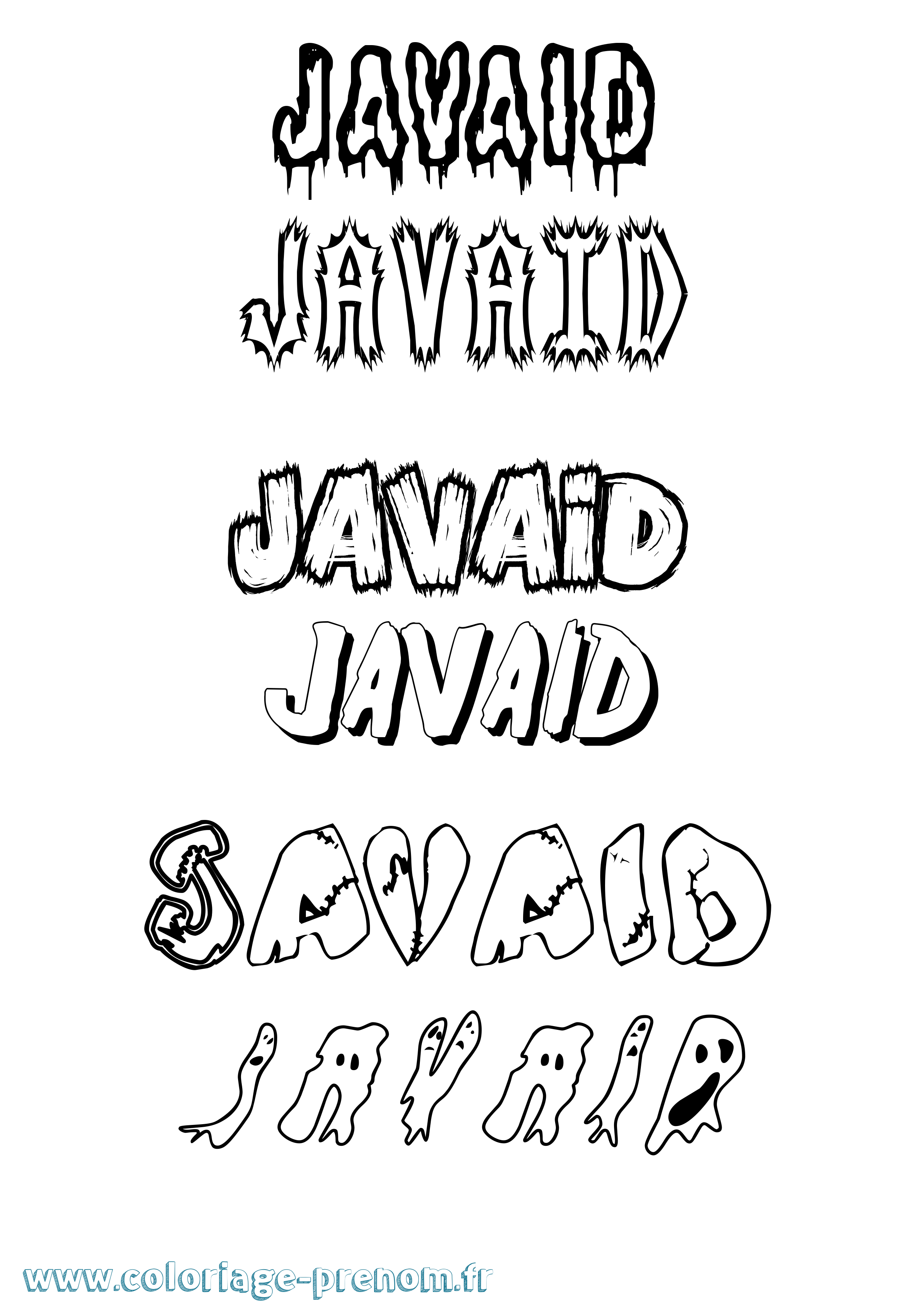 Coloriage Javaid Frisson Coloriage prénom Javaid Frisson