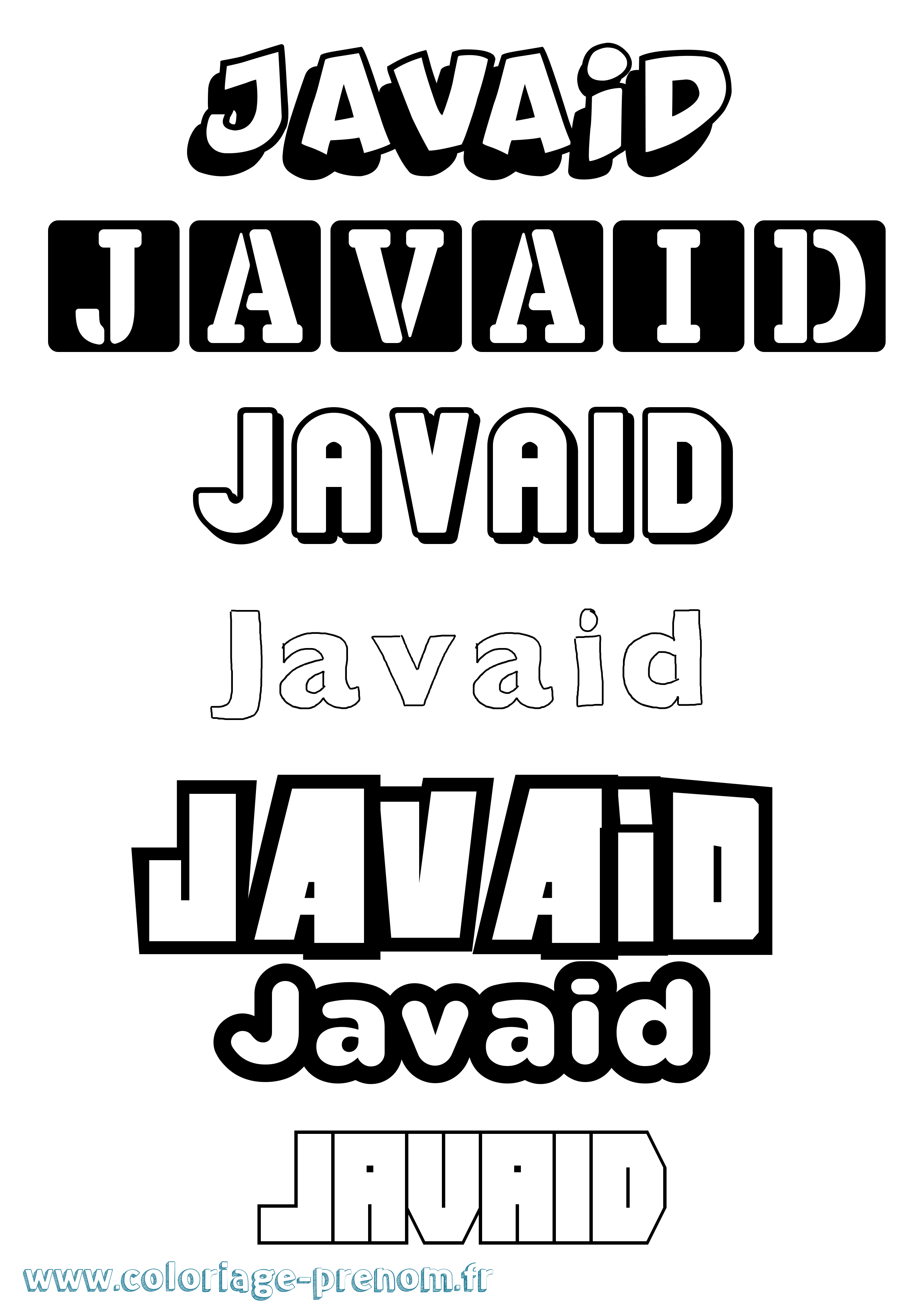 Coloriage Javaid Simple Coloriage prénom Javaid Simple