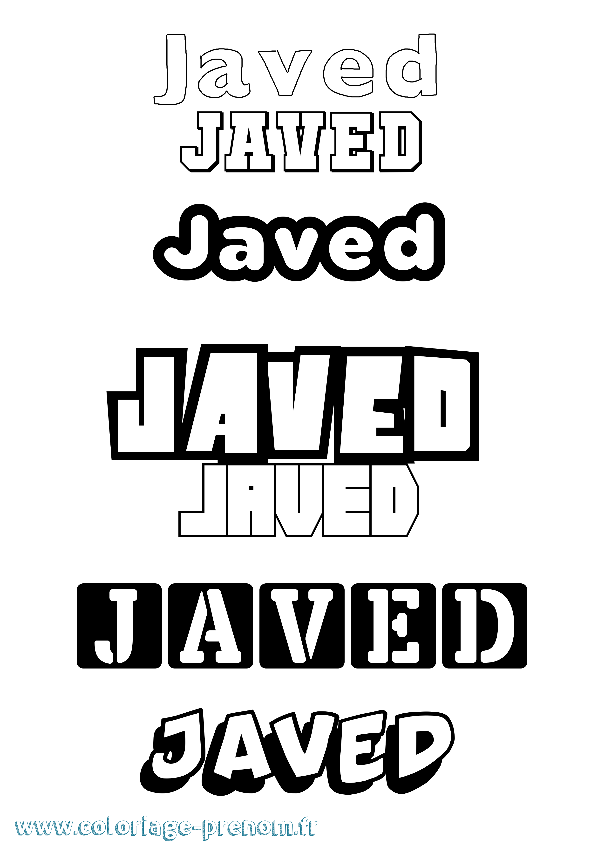 Coloriage Javed Simple Coloriage prénom Javed Simple