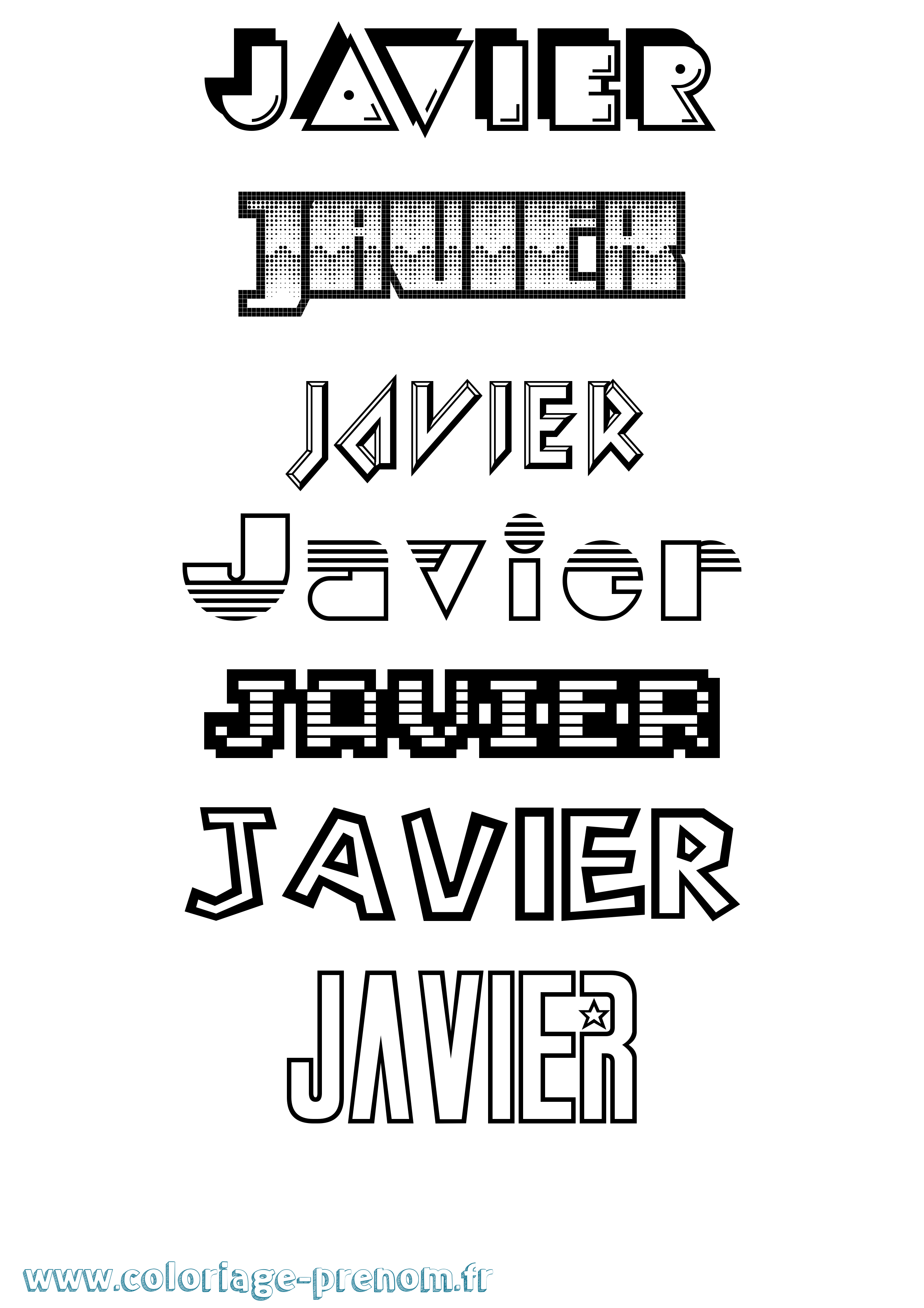 Coloriage Javier Jeux Vidéos Coloriage prénom Javier Jeux Vidéos