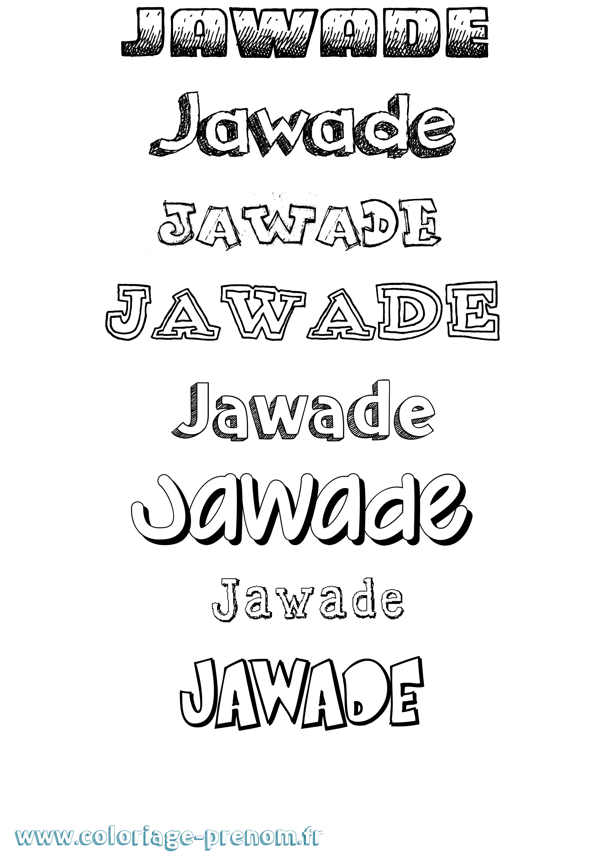 Coloriage Jawade Dessiné Coloriage prénom Jawade Dessiné
