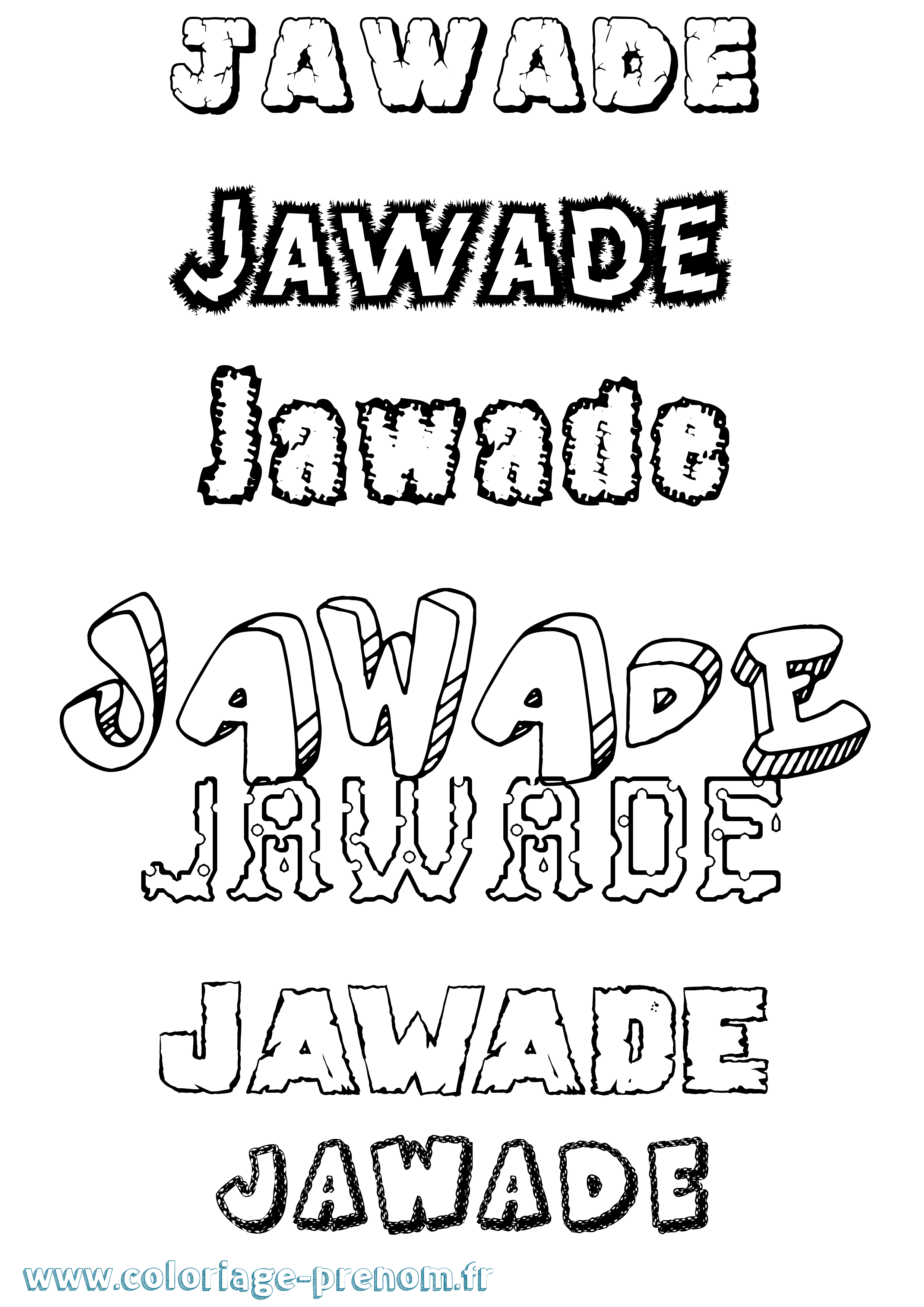 Coloriage Jawade Destructuré Coloriage prénom Jawade Destructuré