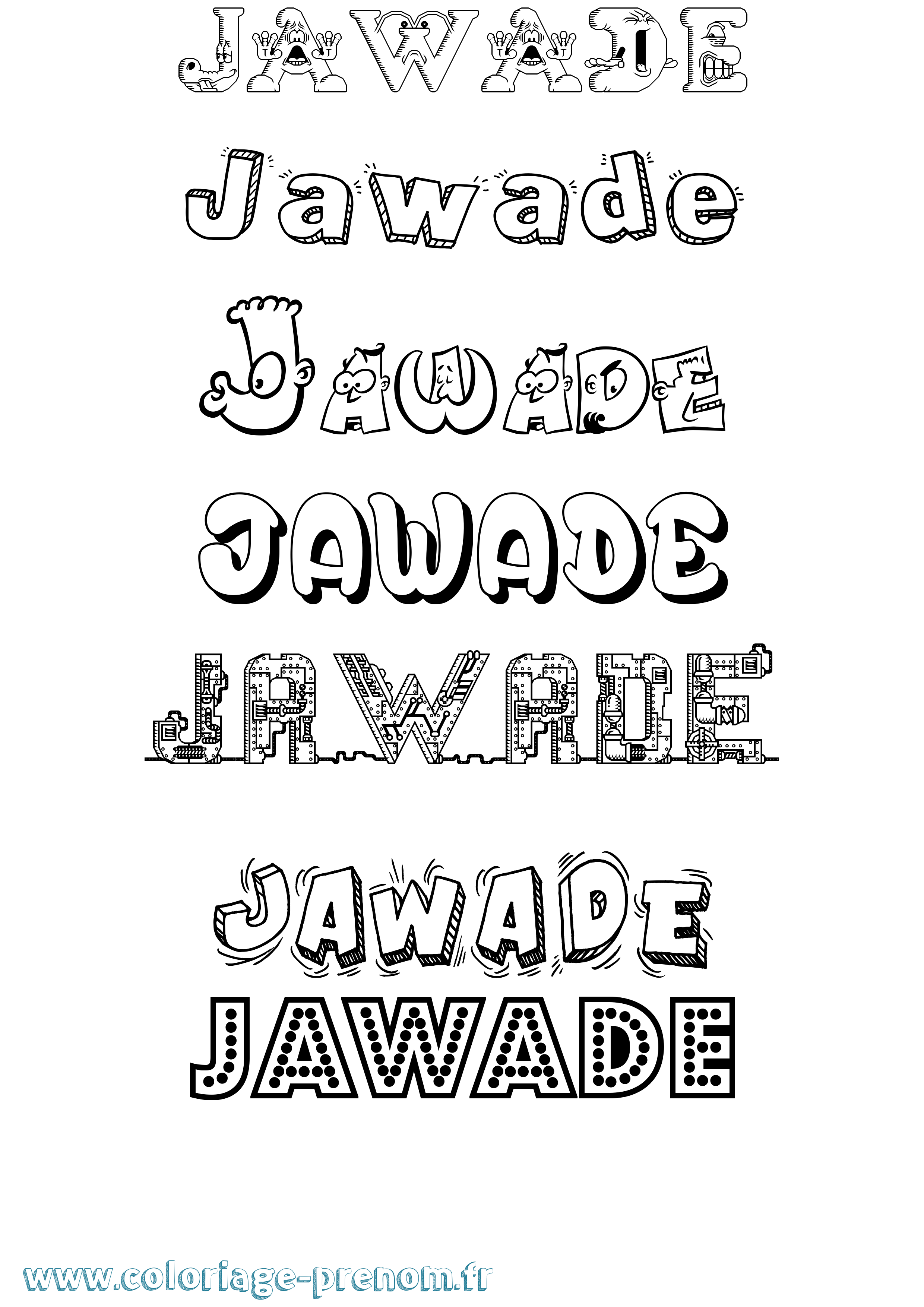Coloriage Jawade Fun Coloriage prénom Jawade Fun