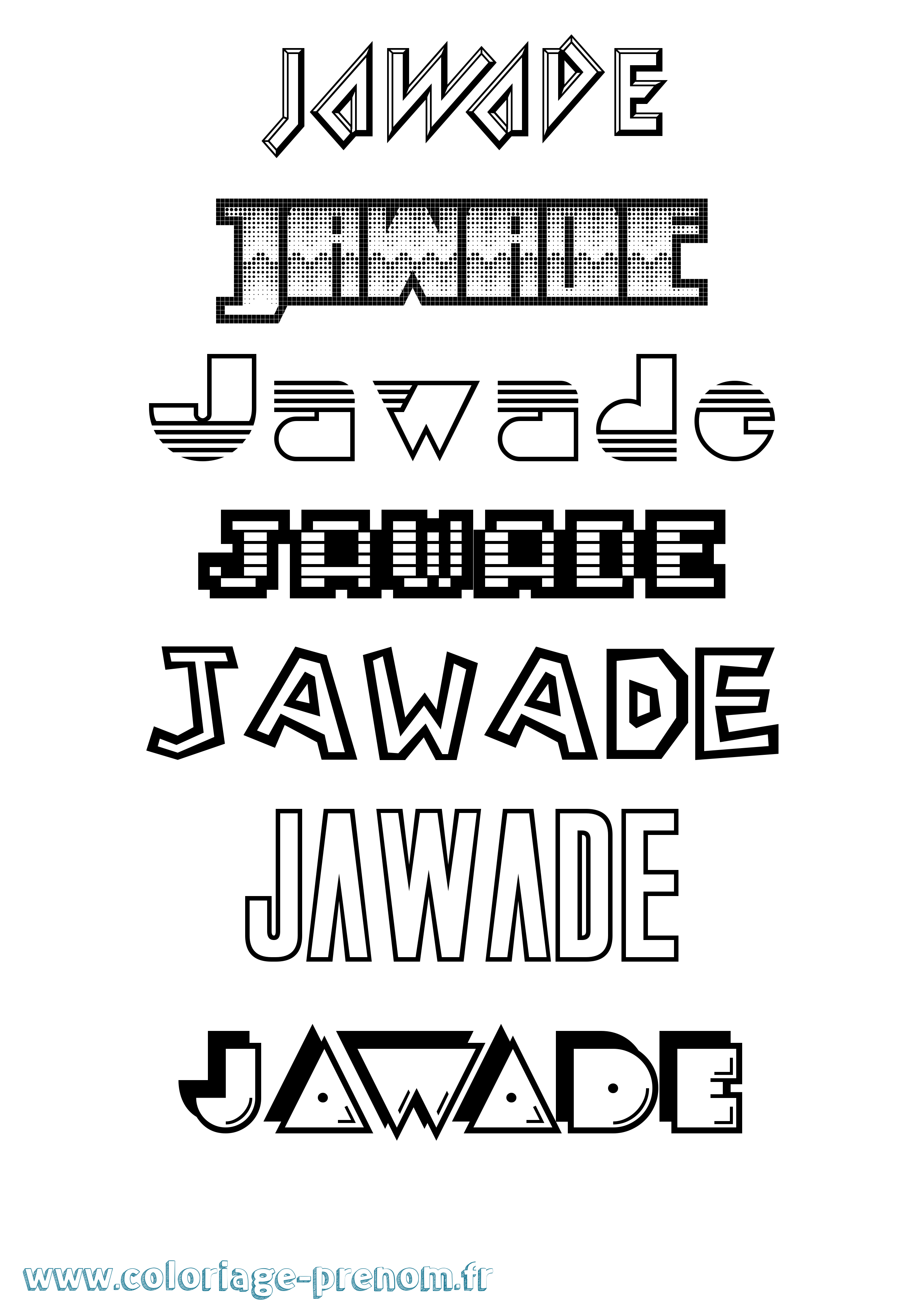 Coloriage Jawade Jeux Vidéos Coloriage prénom Jawade Jeux Vidéos