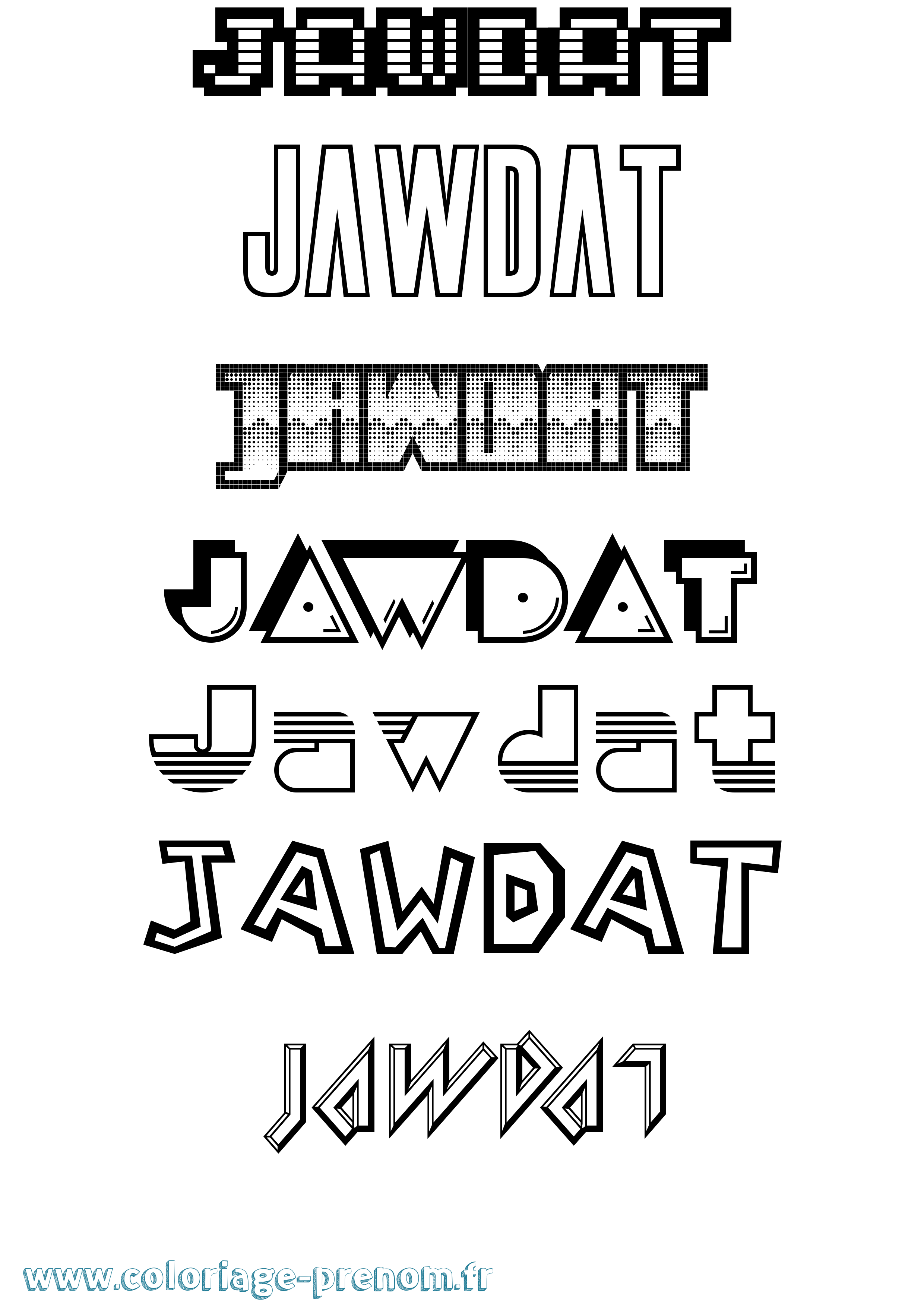 Coloriage Jawdat Jeux Vidéos Coloriage prénom Jawdat Jeux Vidéos