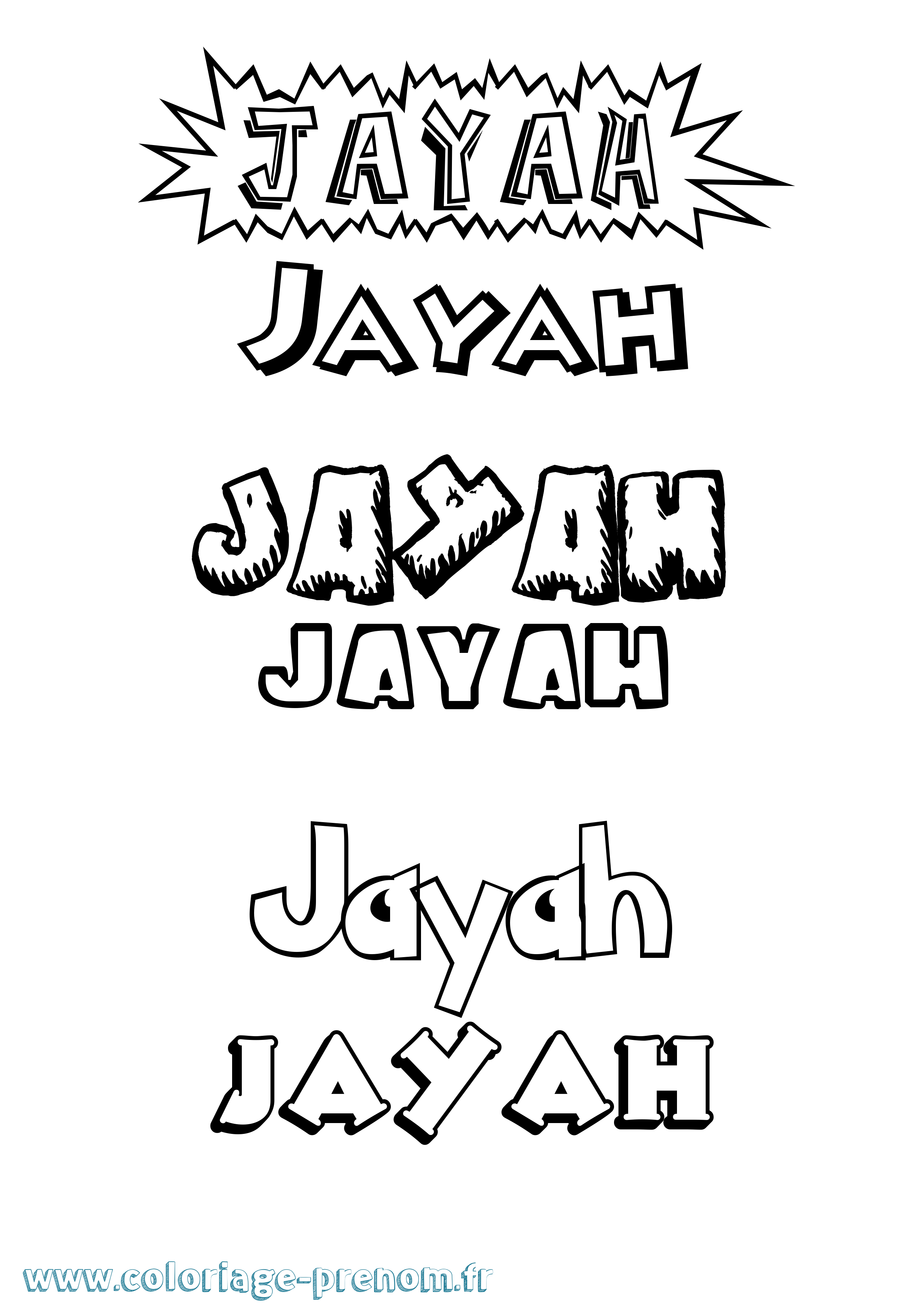 Coloriage Jayah Dessin Animé Coloriage prénom Jayah Dessin Animé
