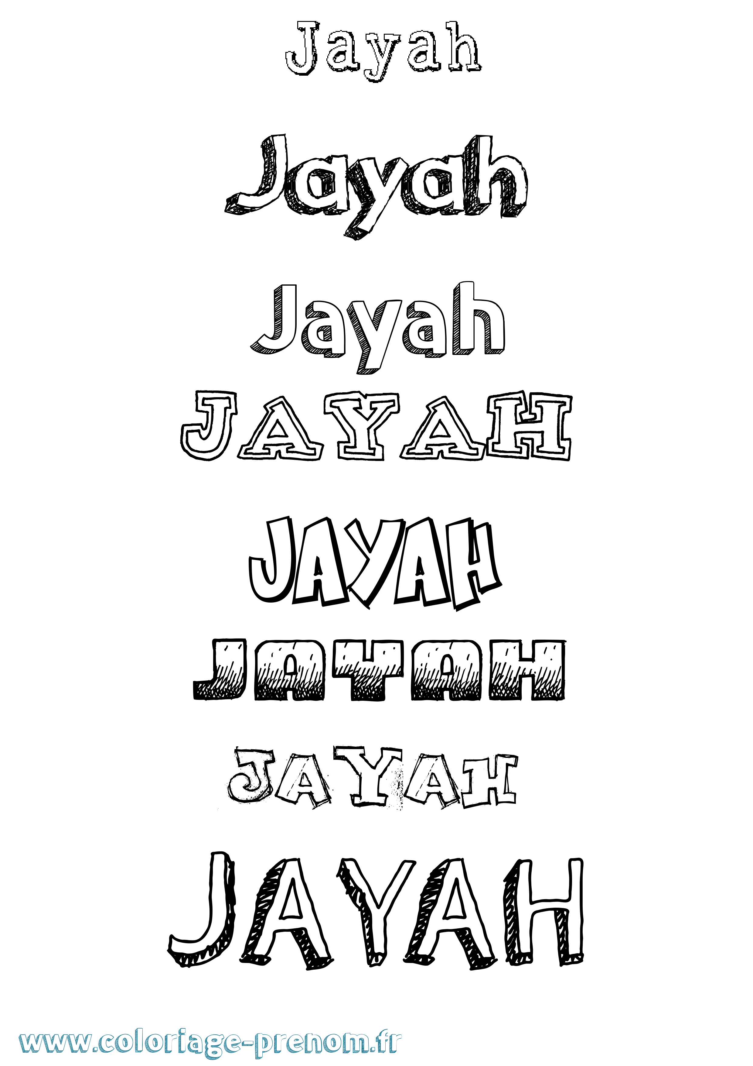 Coloriage Jayah Dessiné Coloriage prénom Jayah Dessiné