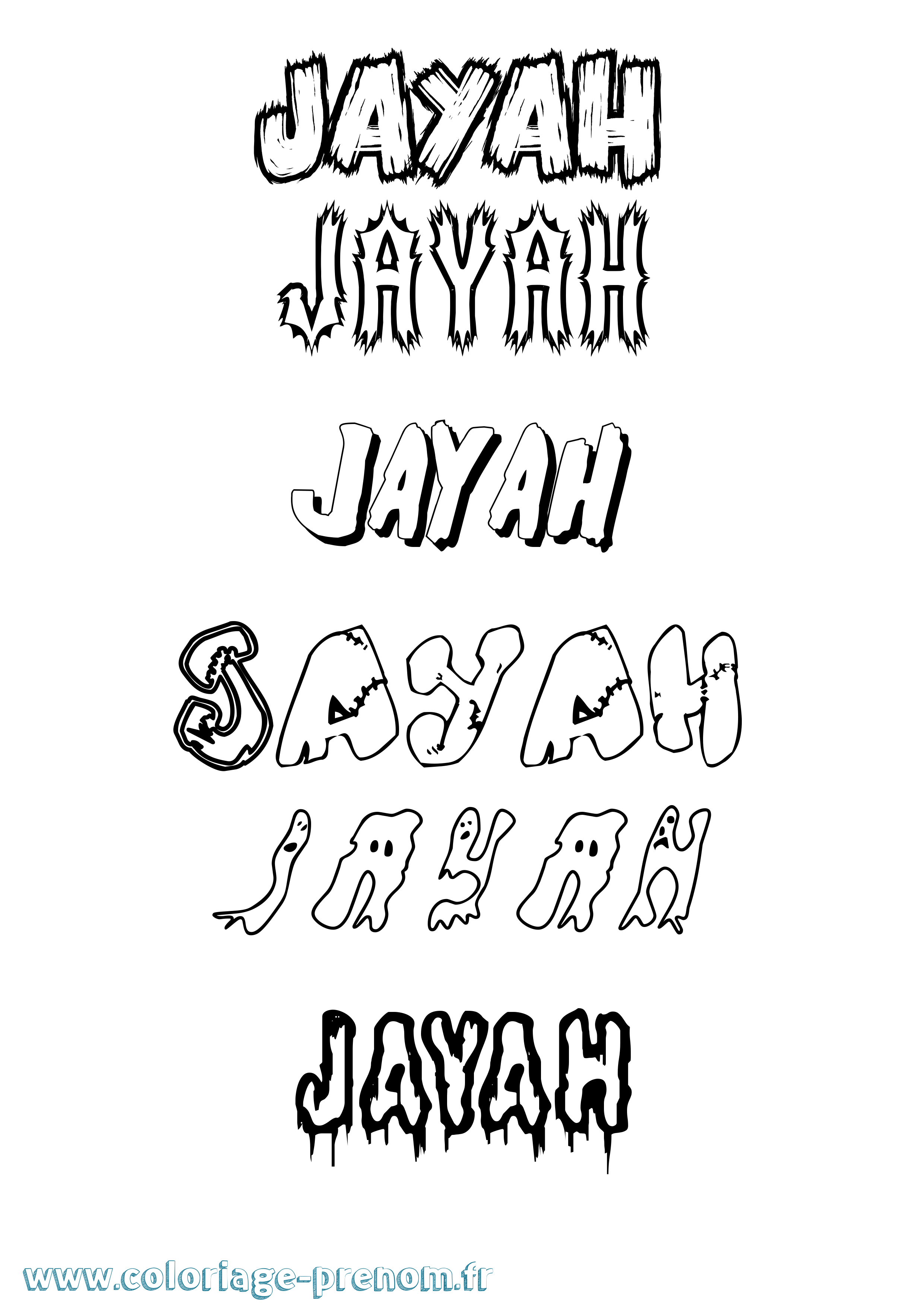 Coloriage Jayah Frisson Coloriage prénom Jayah Frisson