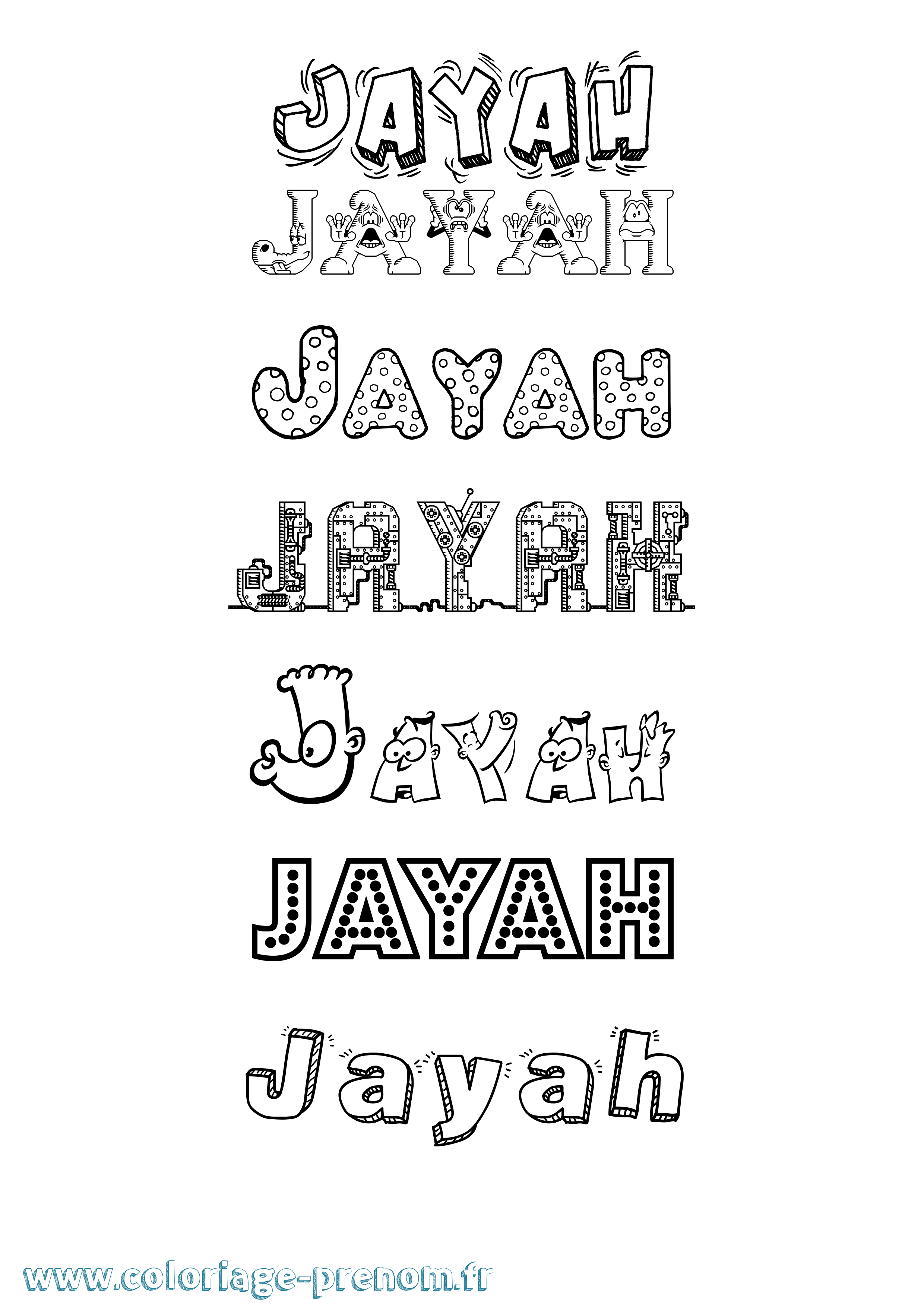 Coloriage Jayah Fun Coloriage prénom Jayah Fun