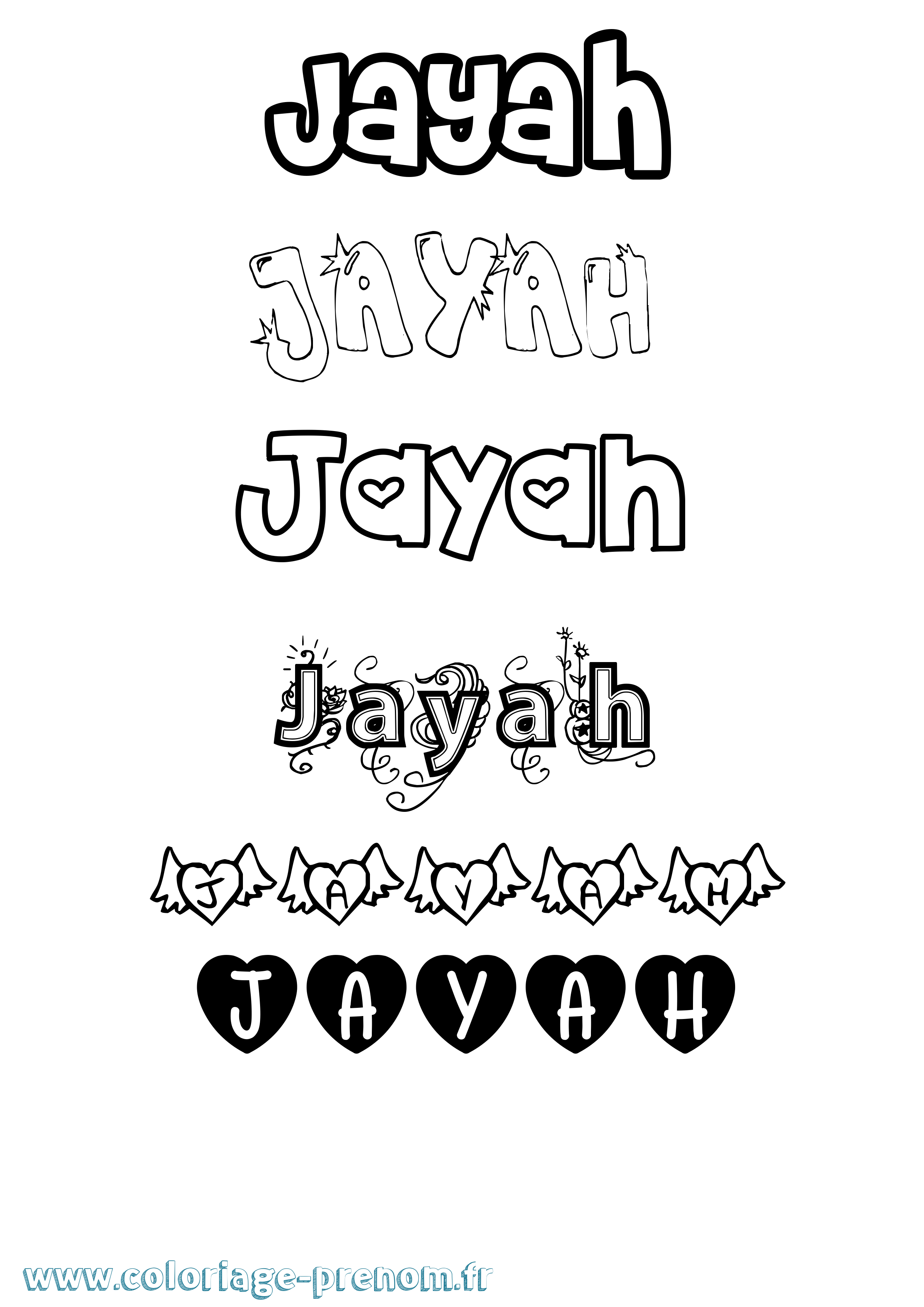 Coloriage Jayah Girly Coloriage prénom Jayah Girly