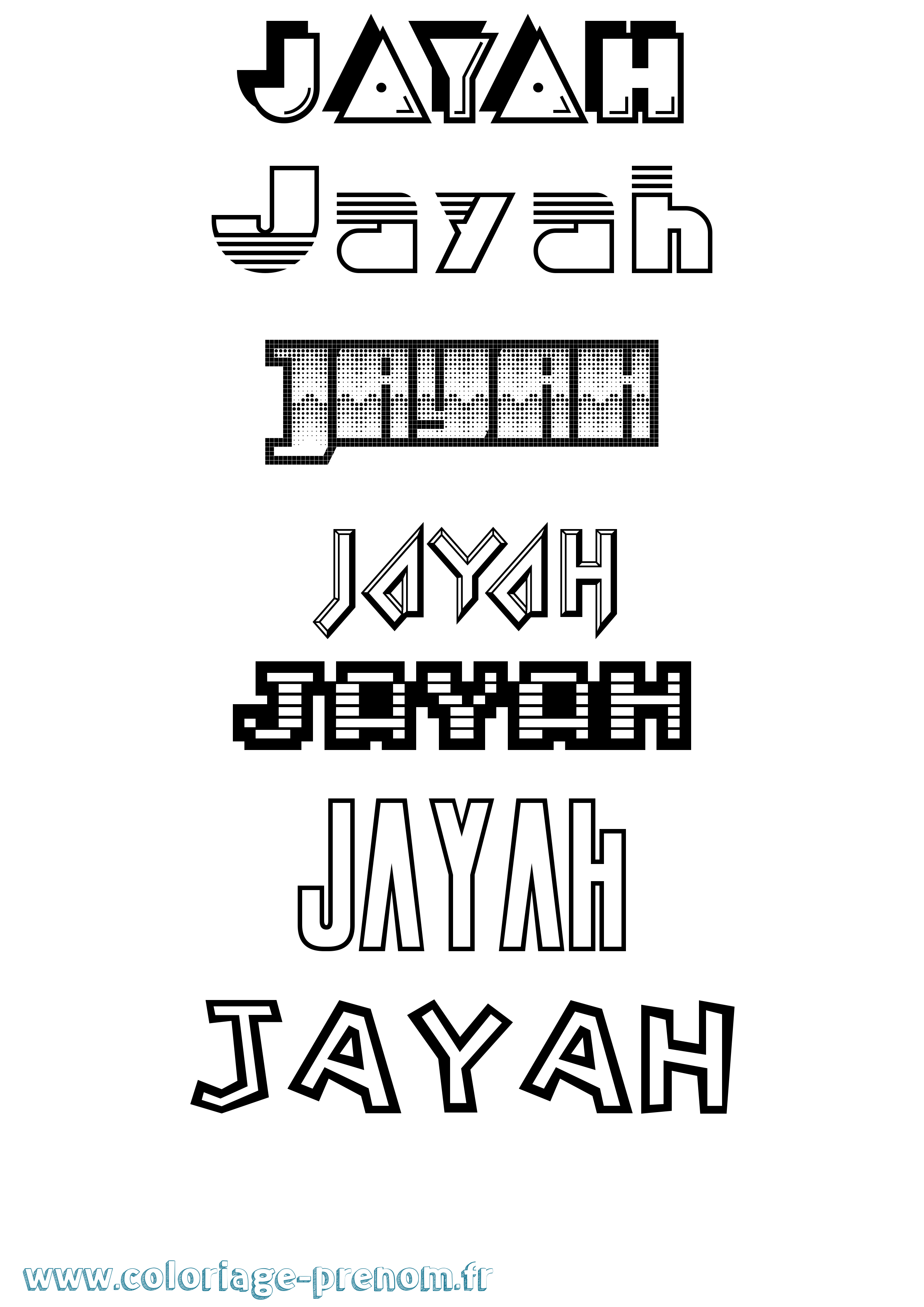 Coloriage Jayah Jeux Vidéos Coloriage prénom Jayah Jeux Vidéos