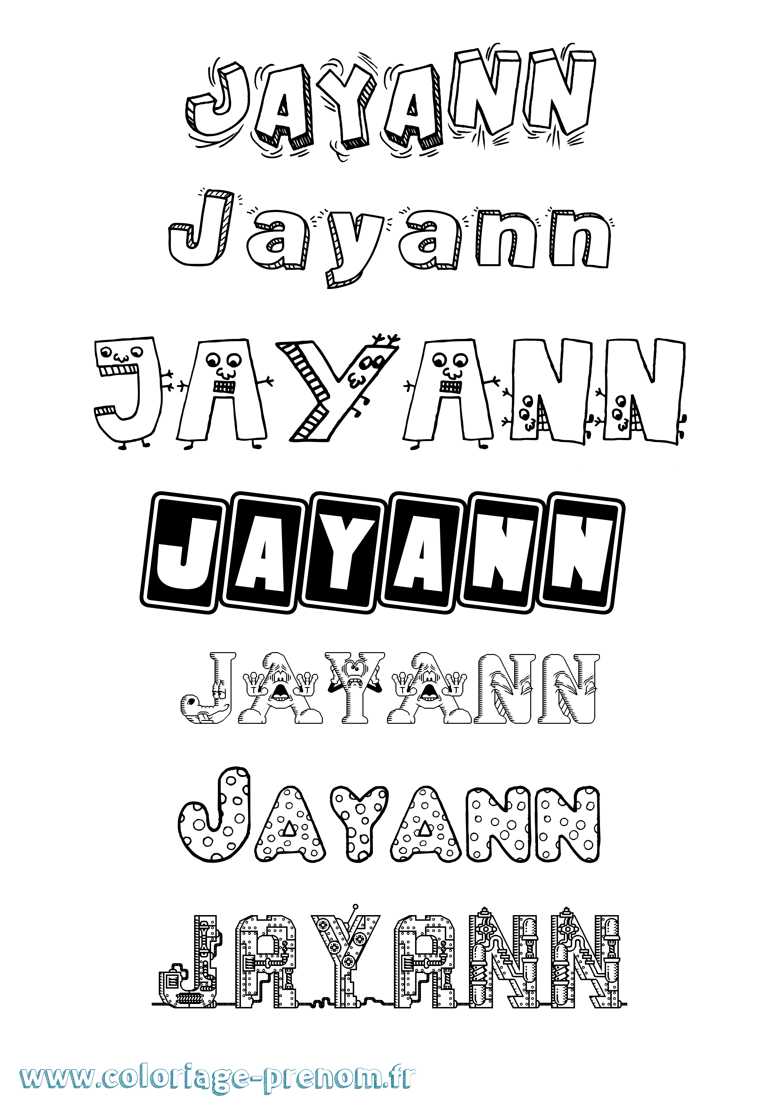 Coloriage Jayann Fun Coloriage prénom Jayann Fun