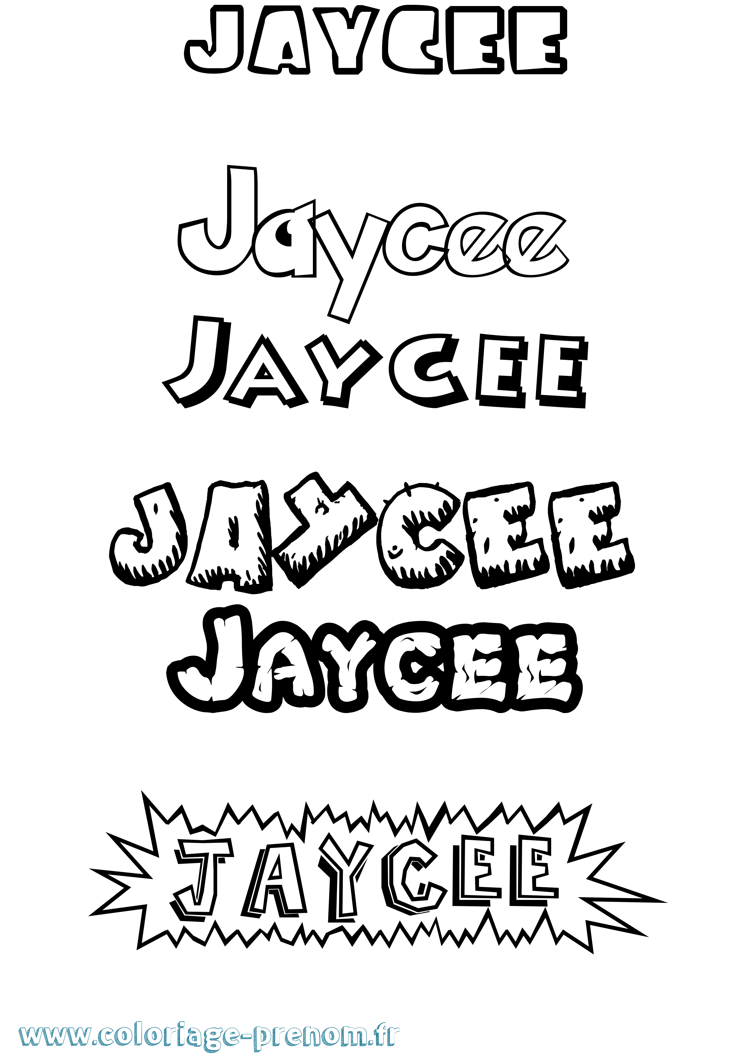 Coloriage Jaycee Dessin Animé Coloriage prénom Jaycee Dessin Animé