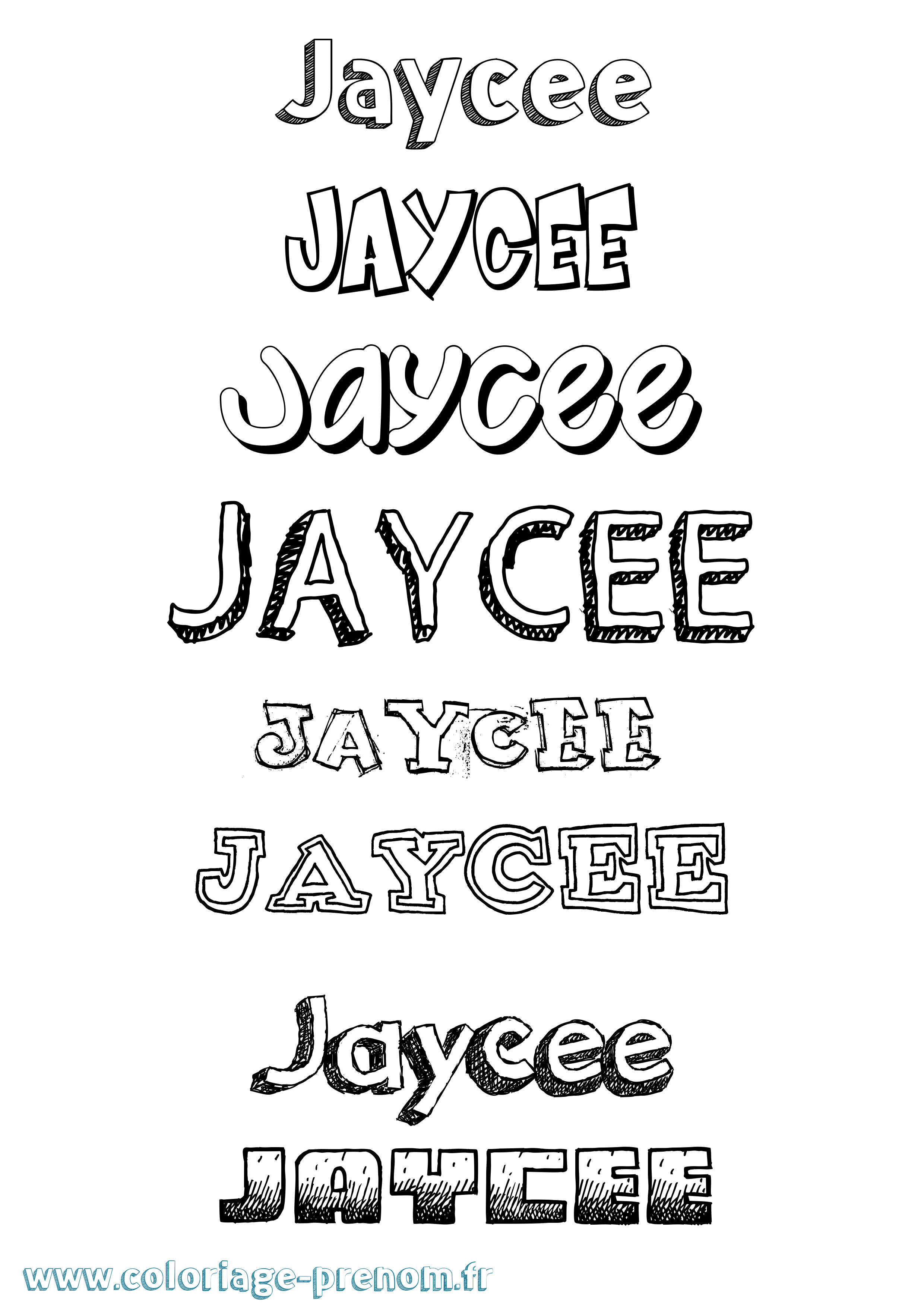 Coloriage Jaycee Dessiné Coloriage prénom Jaycee Dessiné