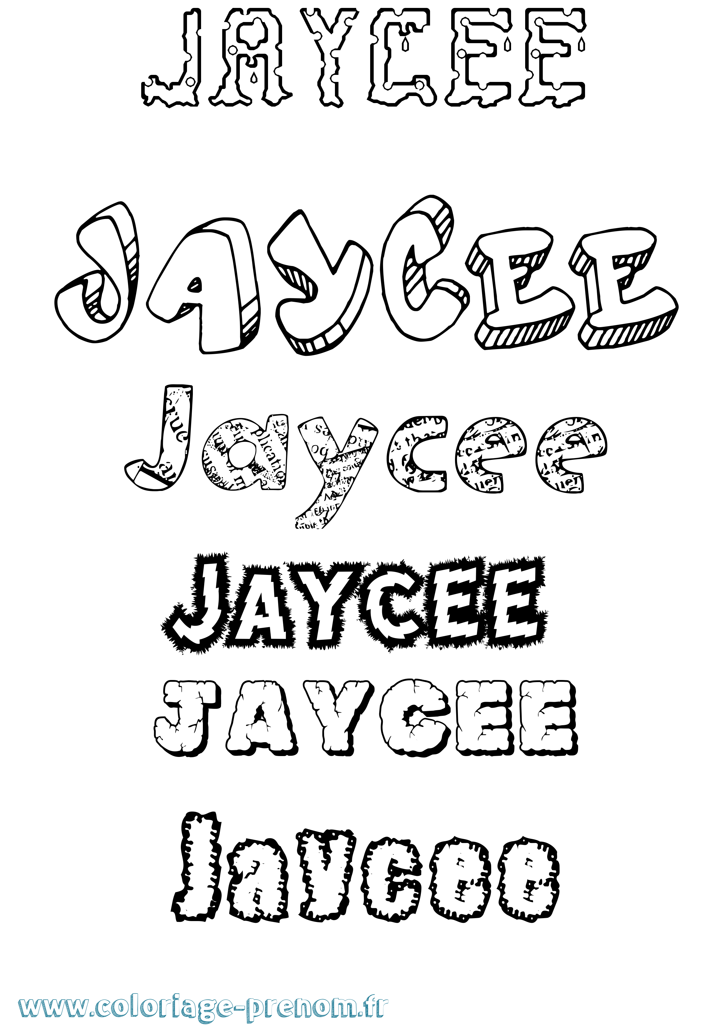 Coloriage Jaycee Destructuré Coloriage prénom Jaycee Destructuré