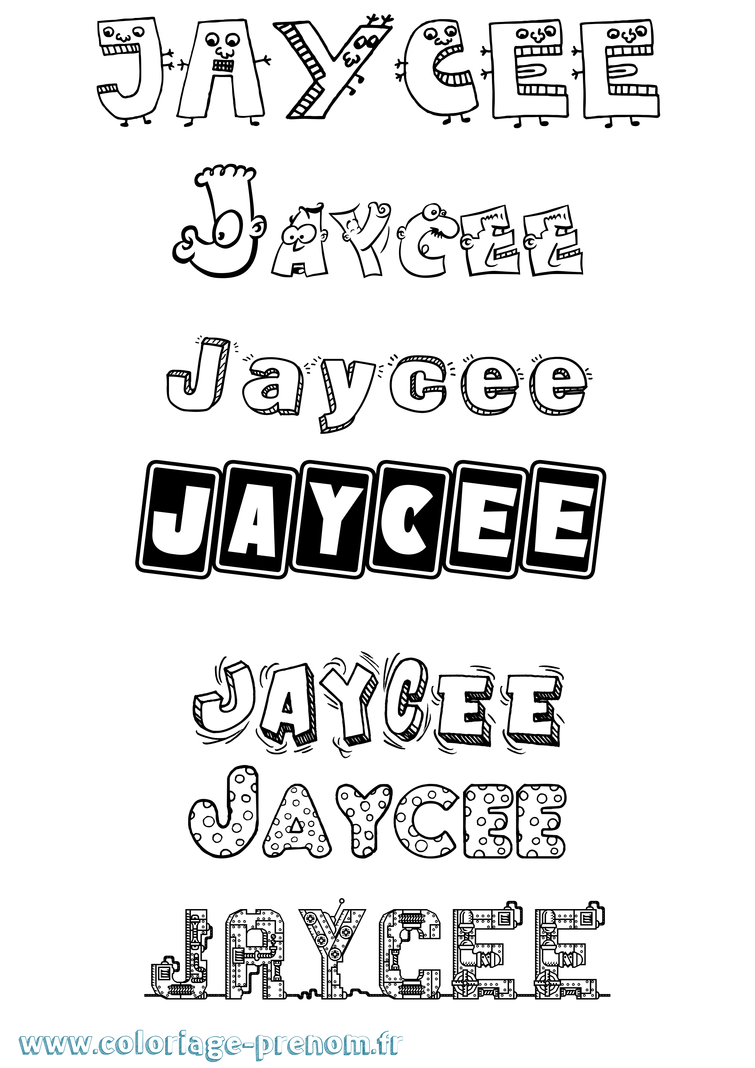 Coloriage Jaycee Fun Coloriage prénom Jaycee Fun