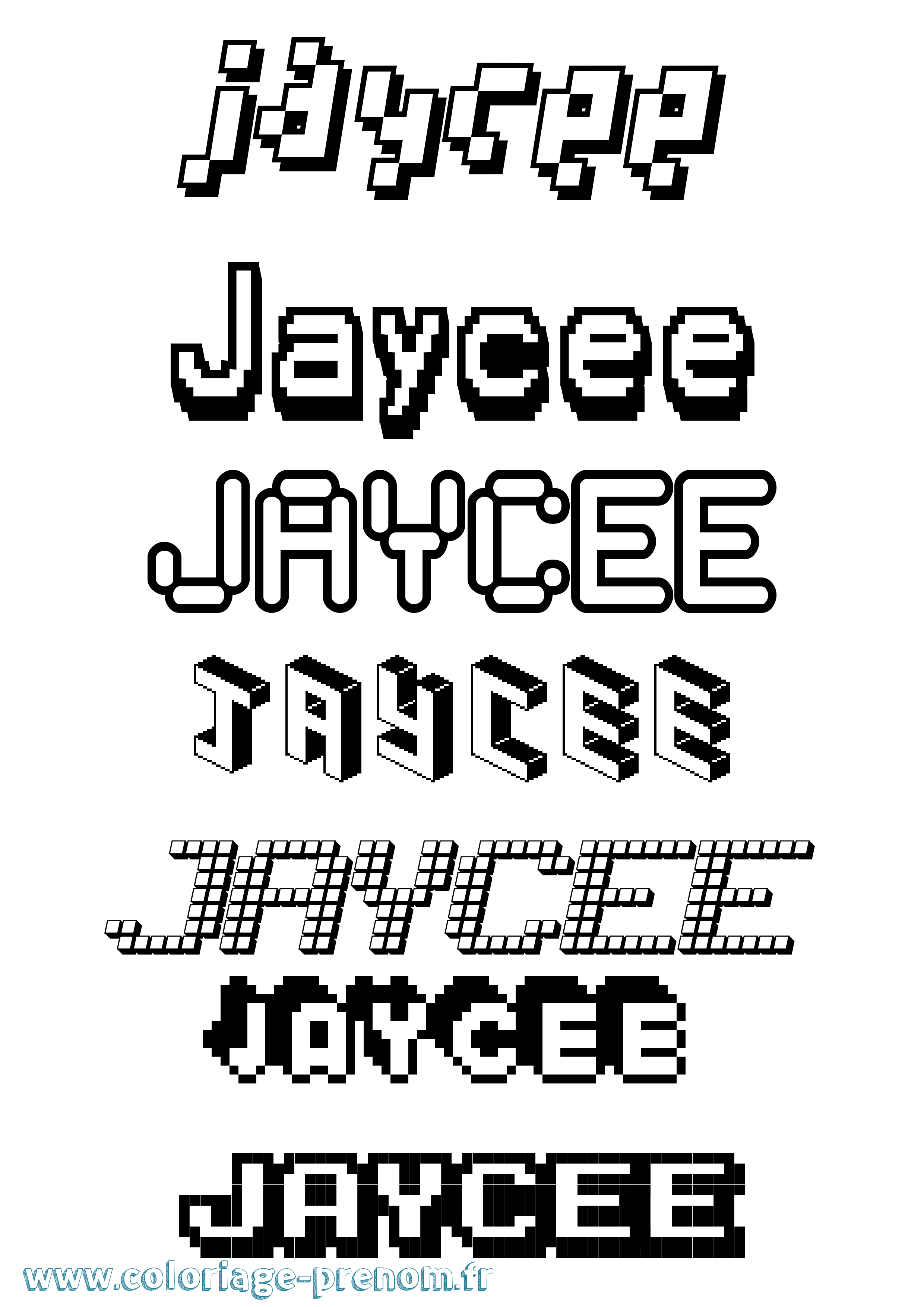 Coloriage Jaycee Pixel Coloriage prénom Jaycee Pixel
