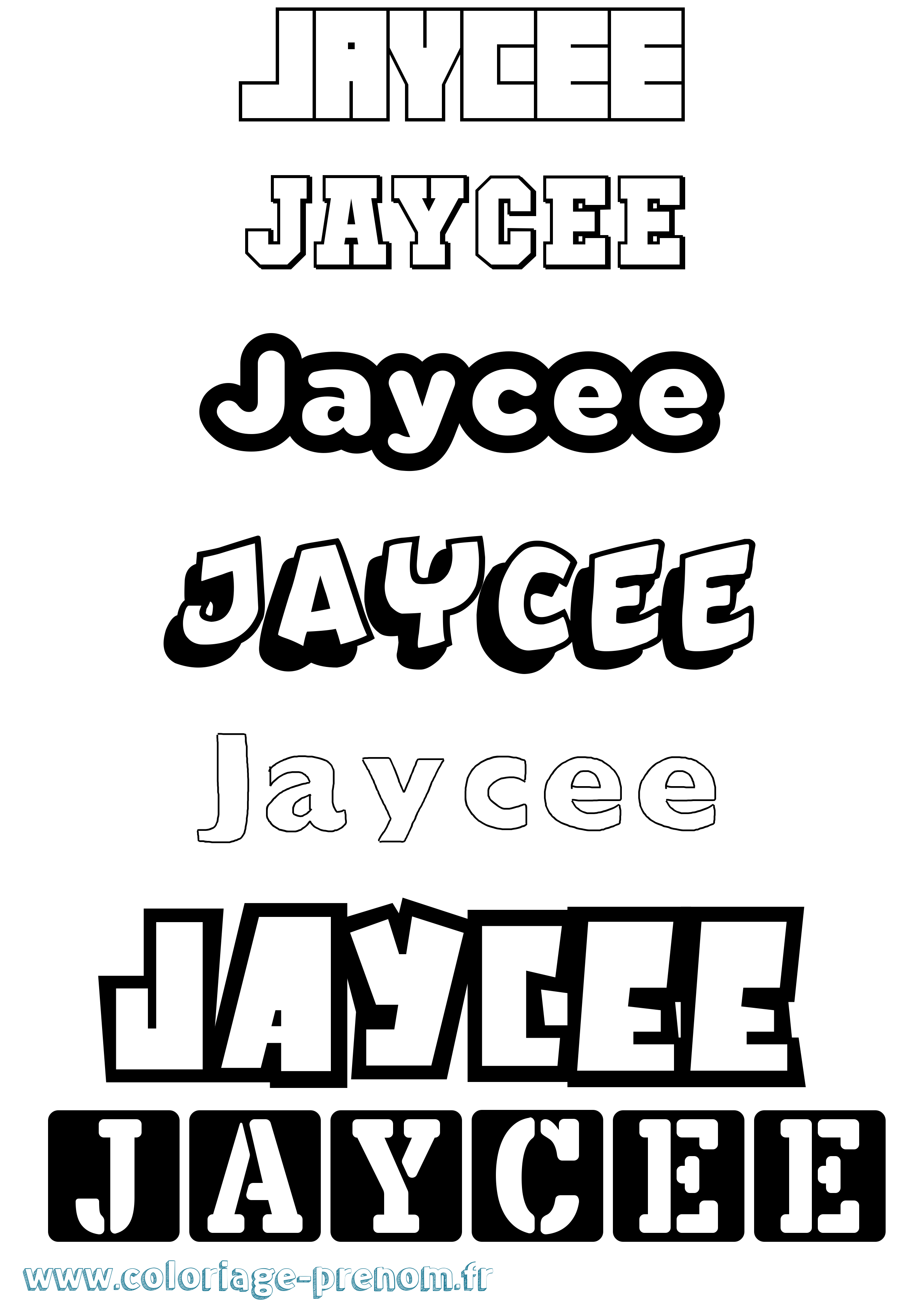 Coloriage Jaycee Simple Coloriage prénom Jaycee Simple