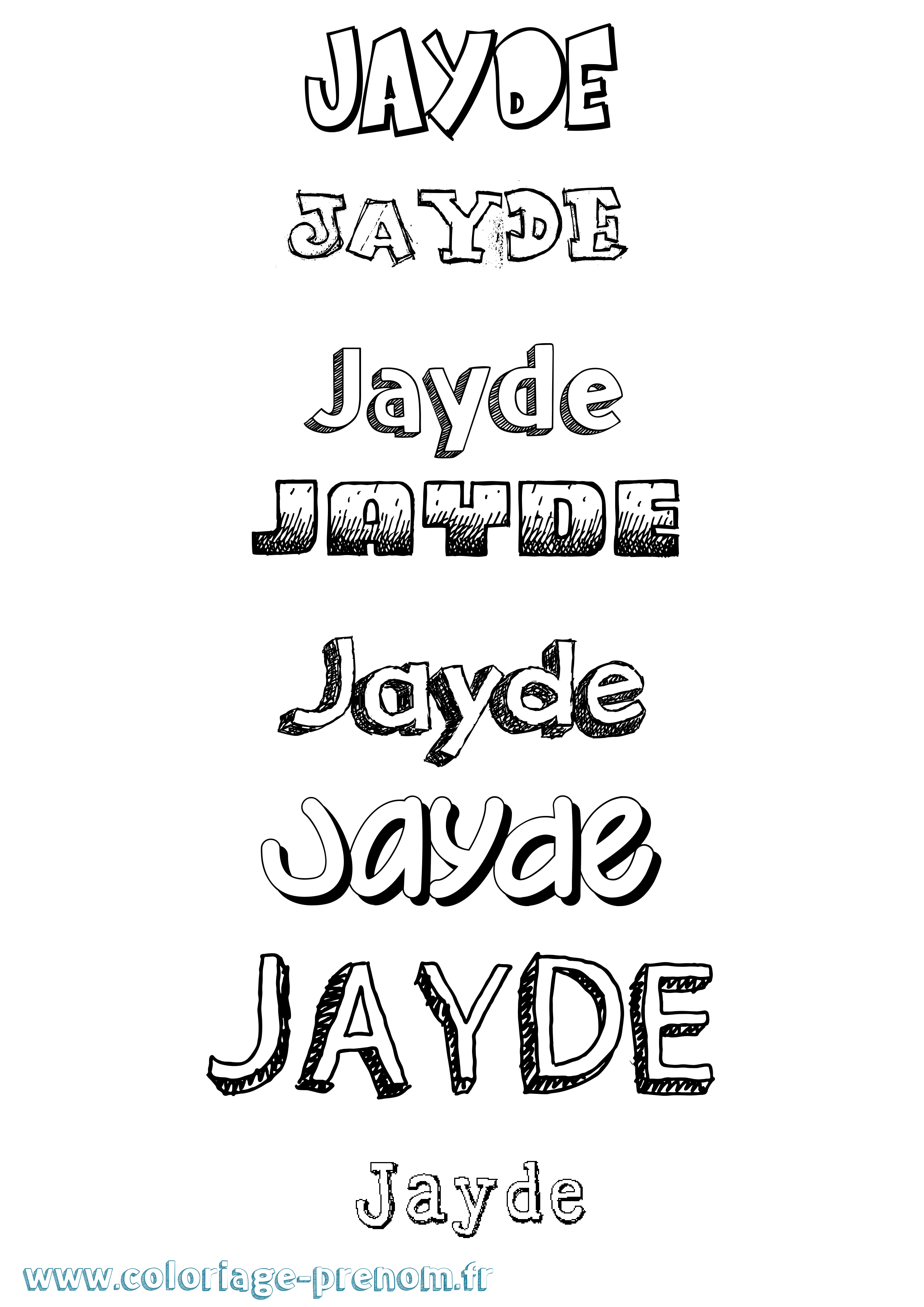 Coloriage Jayde Dessiné Coloriage prénom Jayde Dessiné