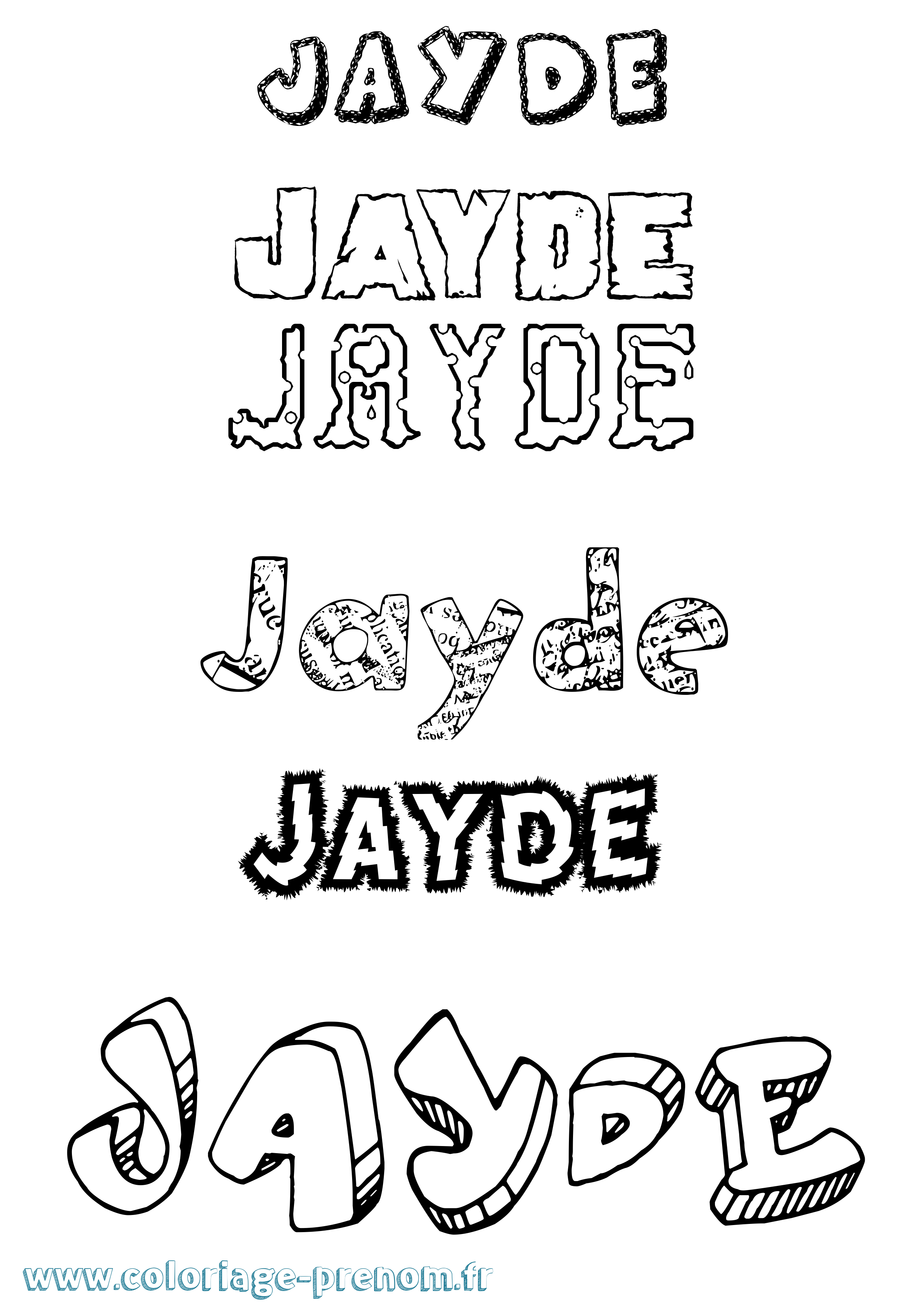 Coloriage Jayde Destructuré Coloriage prénom Jayde Destructuré
