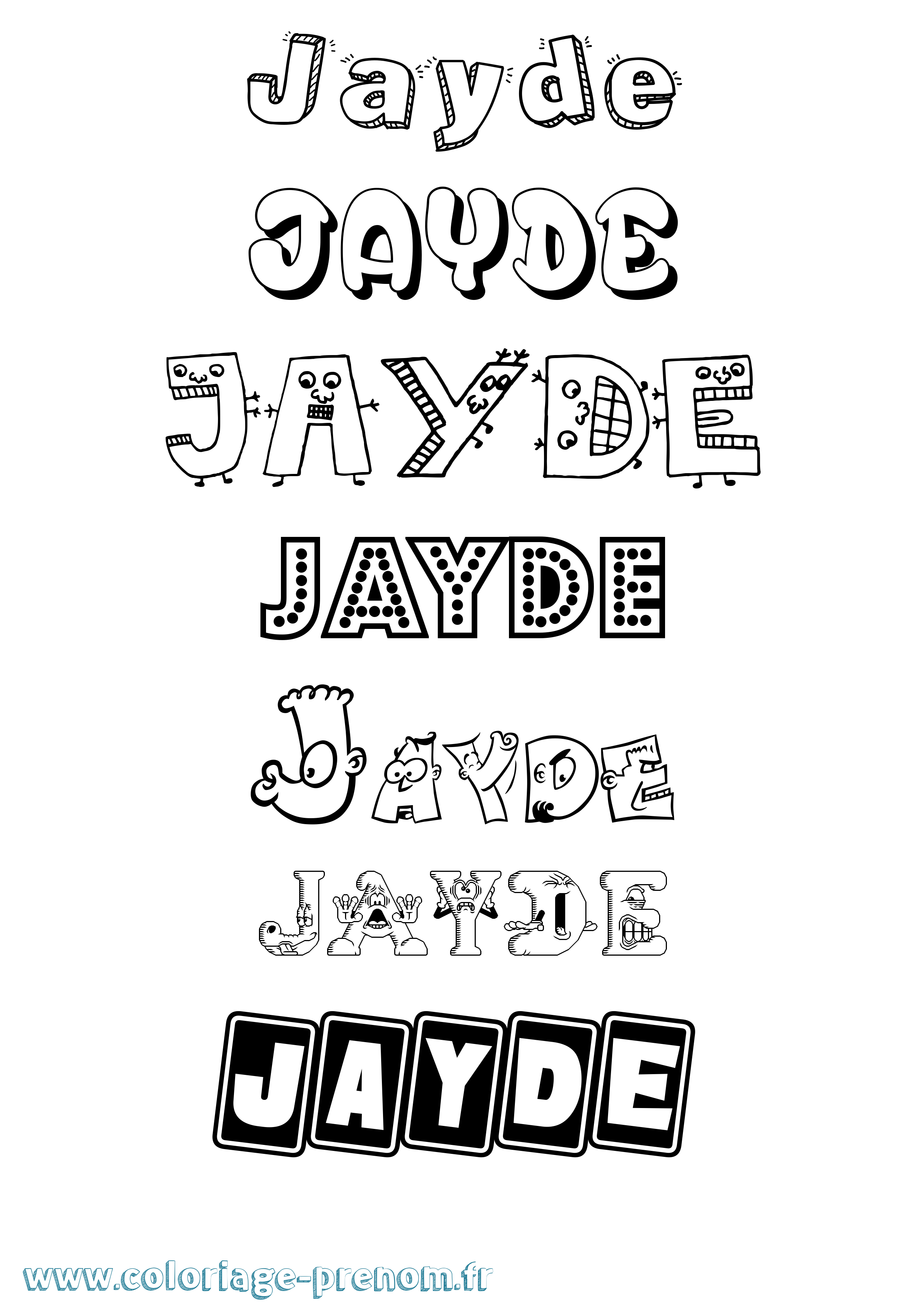 Coloriage Jayde Fun Coloriage prénom Jayde Fun