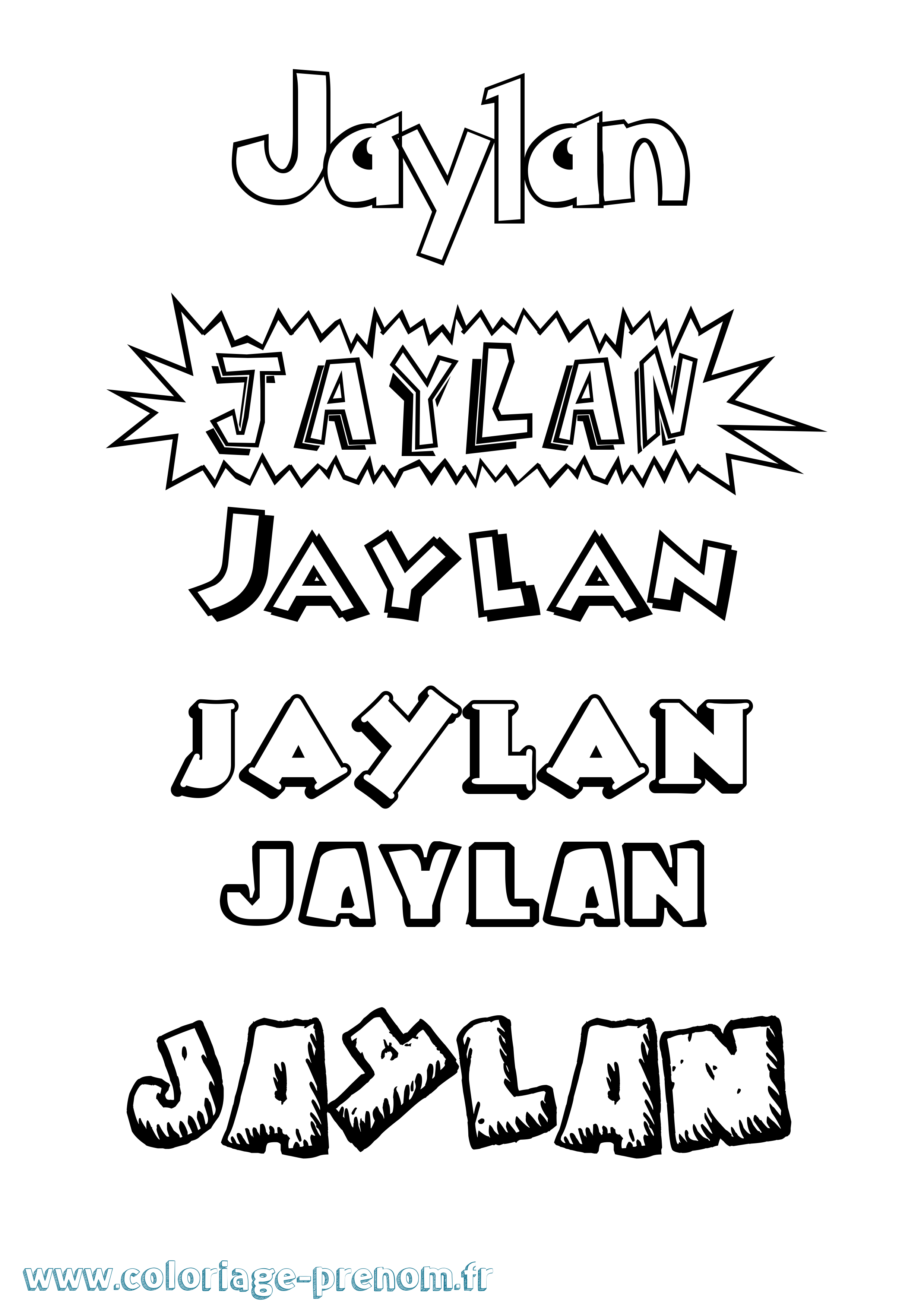 Coloriage Jaylan Dessin Animé Coloriage prénom Jaylan Dessin Animé