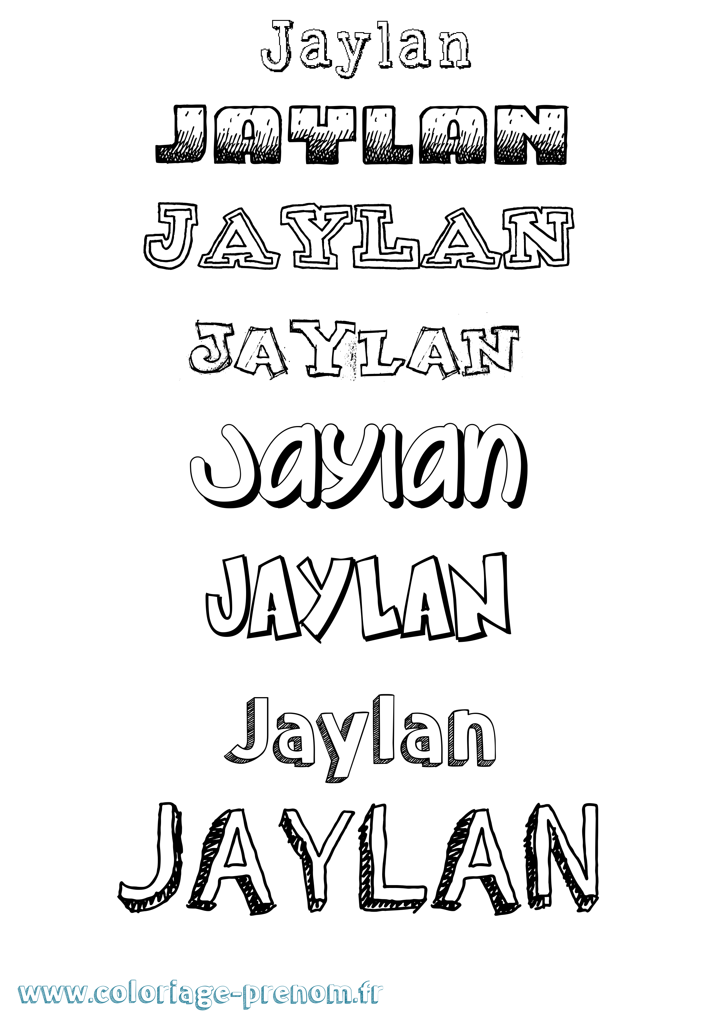 Coloriage Jaylan Dessiné Coloriage prénom Jaylan Dessiné
