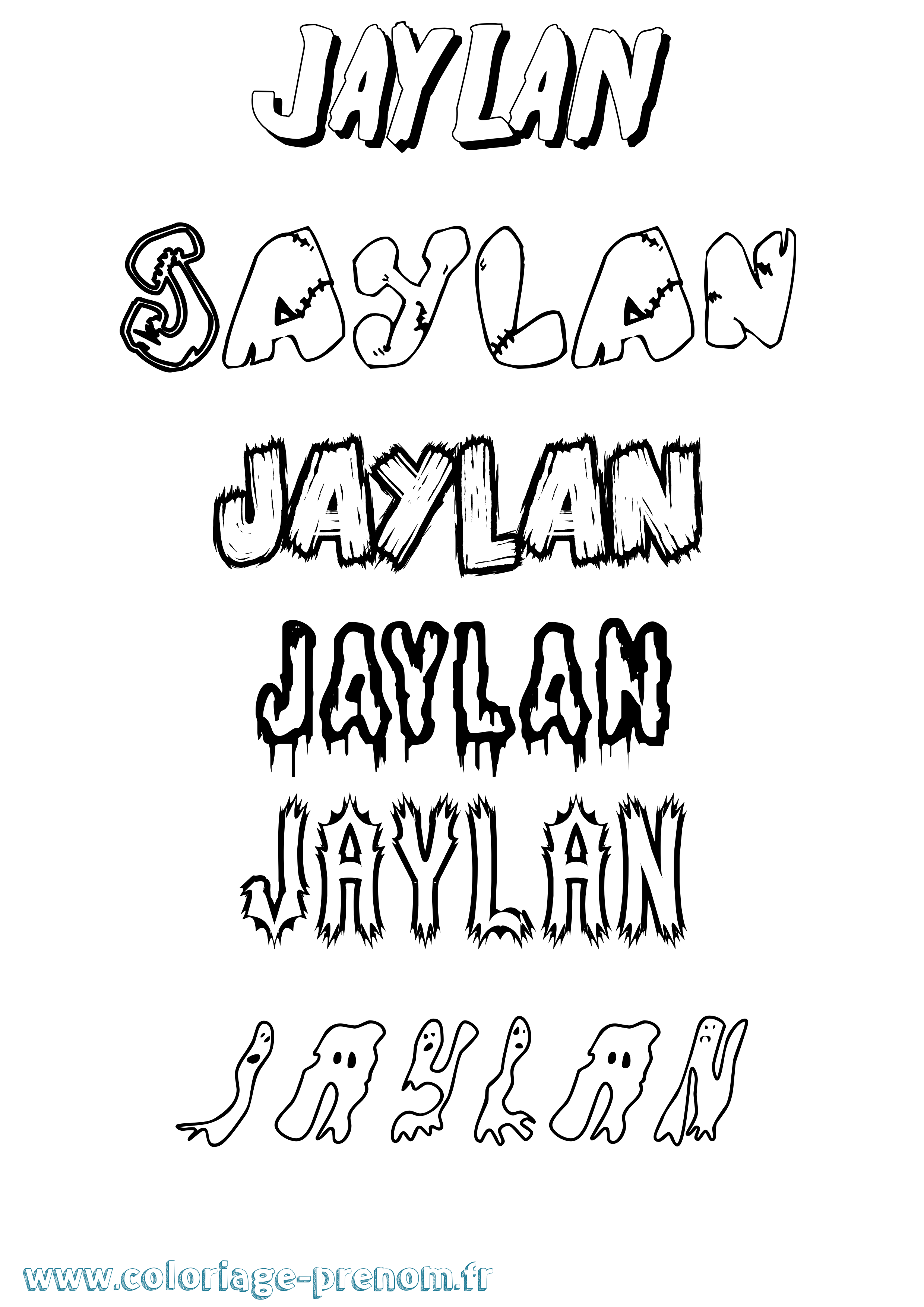 Coloriage Jaylan Frisson Coloriage prénom Jaylan Frisson