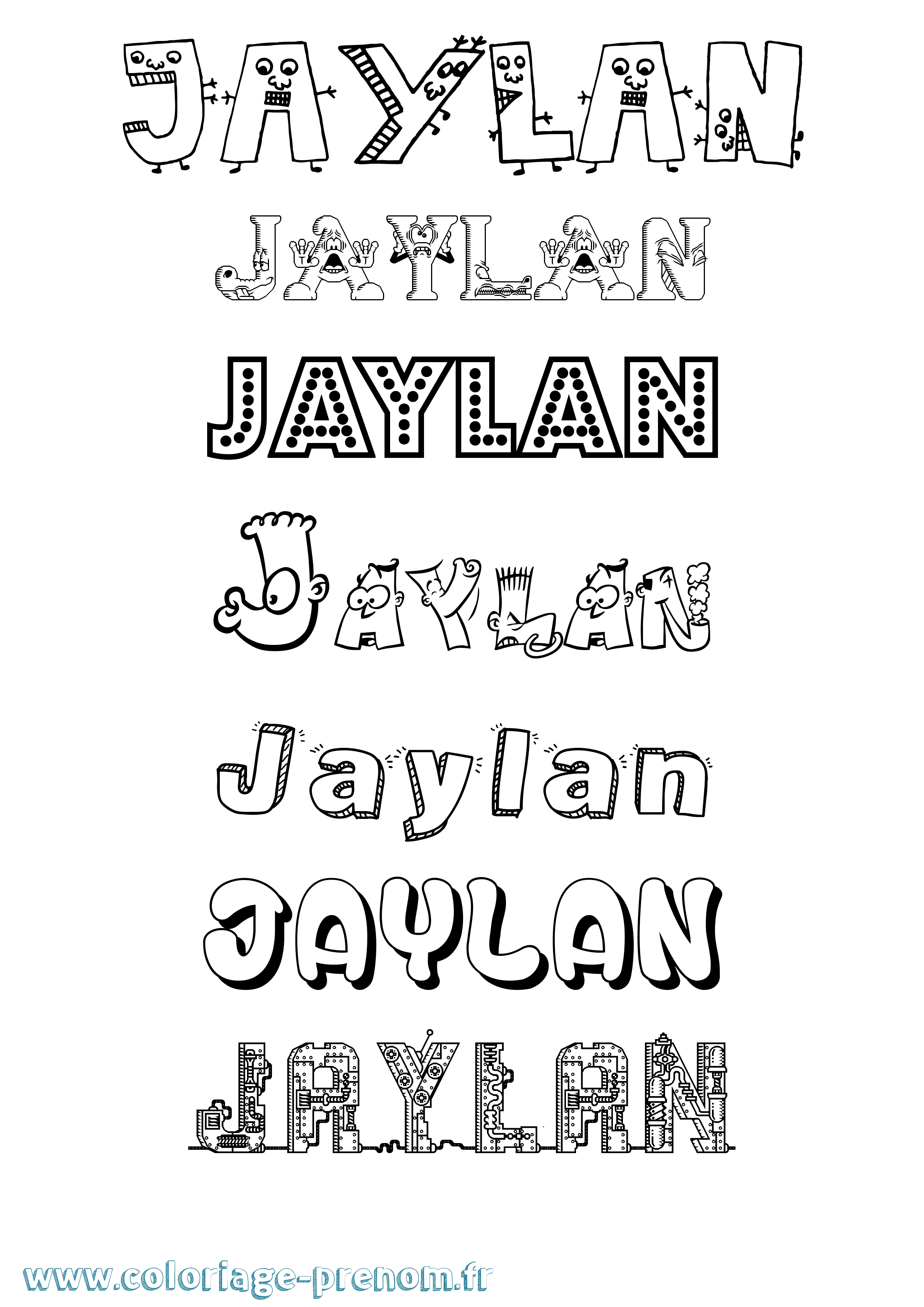 Coloriage Jaylan Fun Coloriage prénom Jaylan Fun