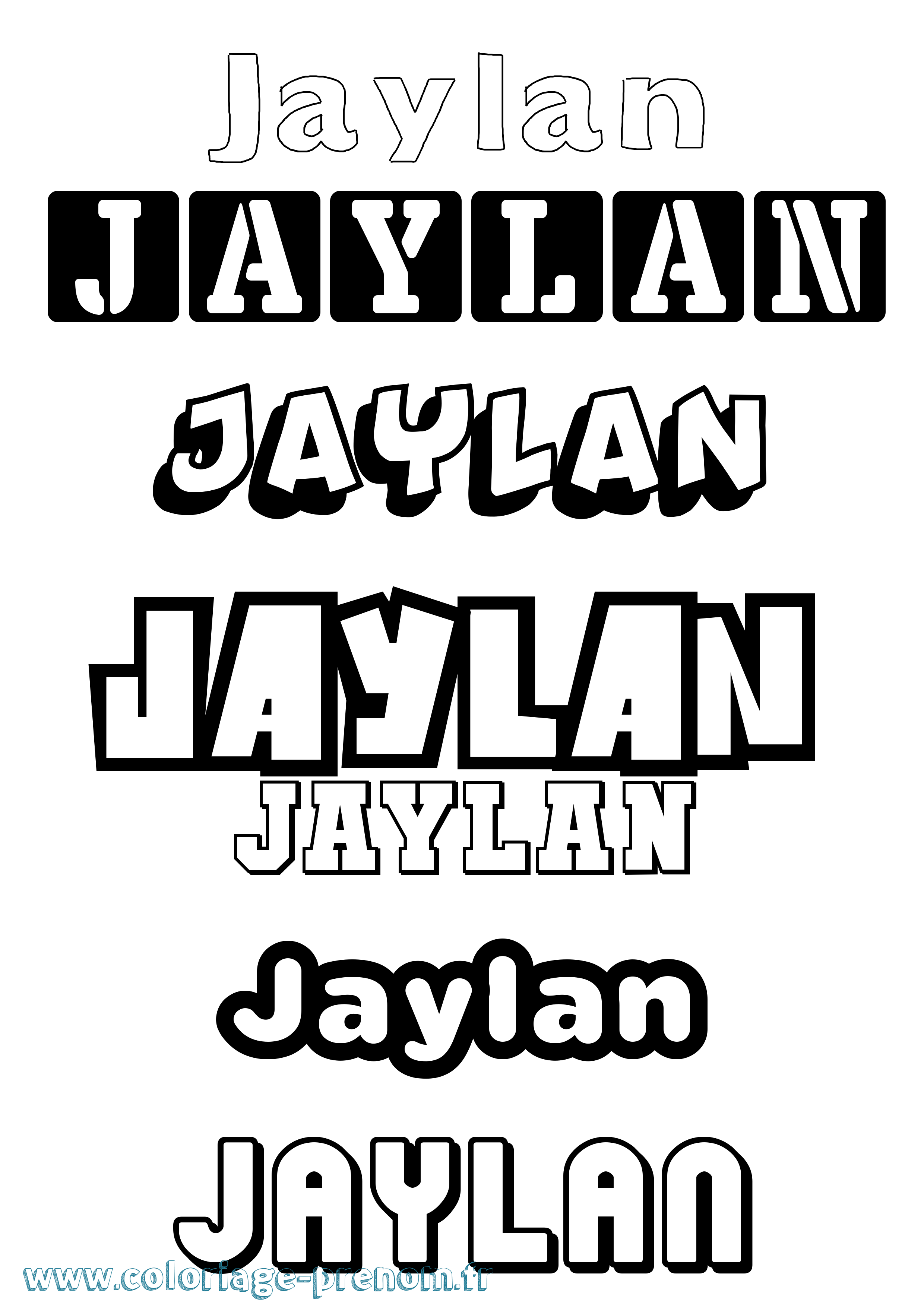 Coloriage Jaylan Simple Coloriage prénom Jaylan Simple