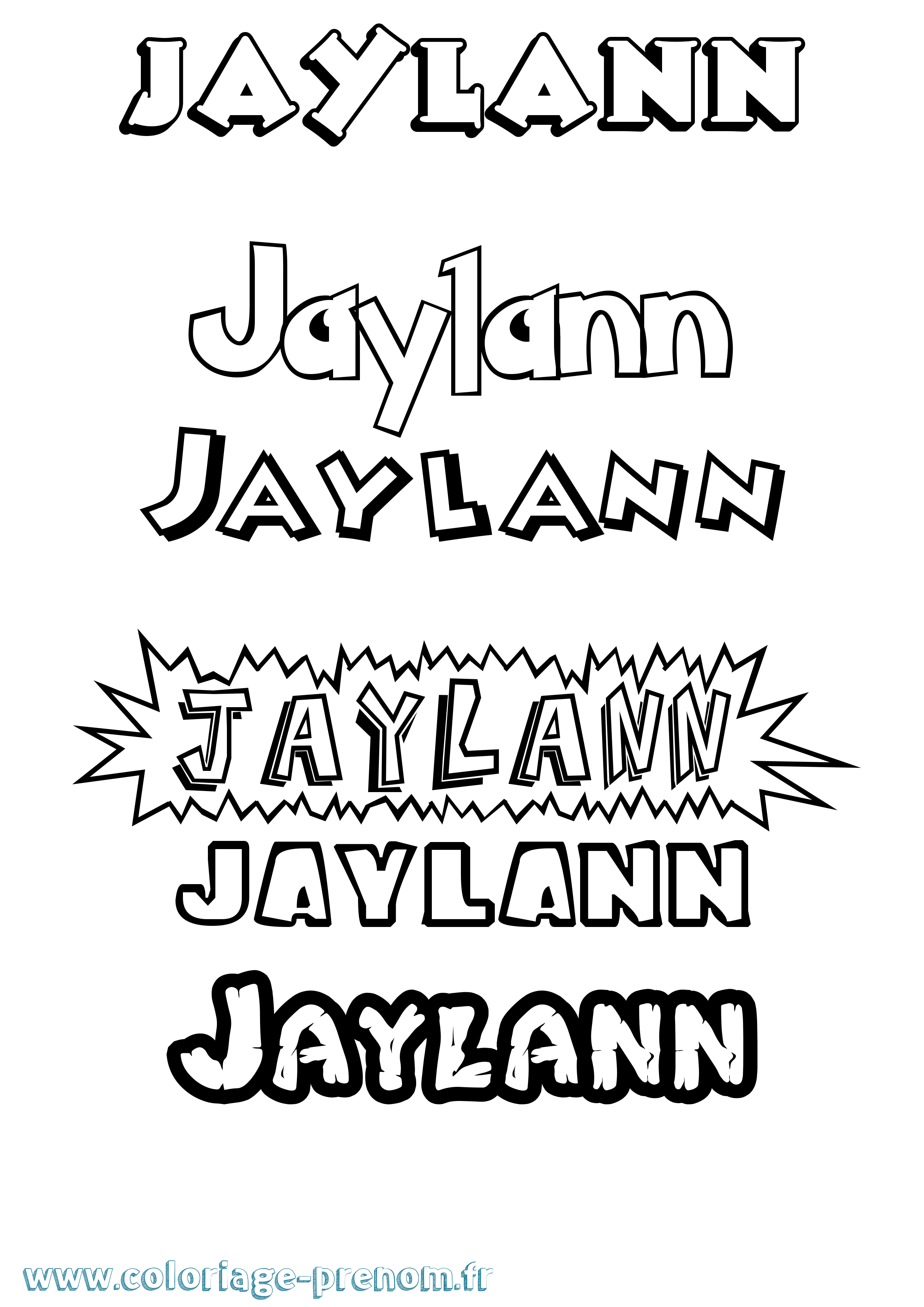 Coloriage Jaylann Dessin Animé Coloriage prénom Jaylann Dessin Animé