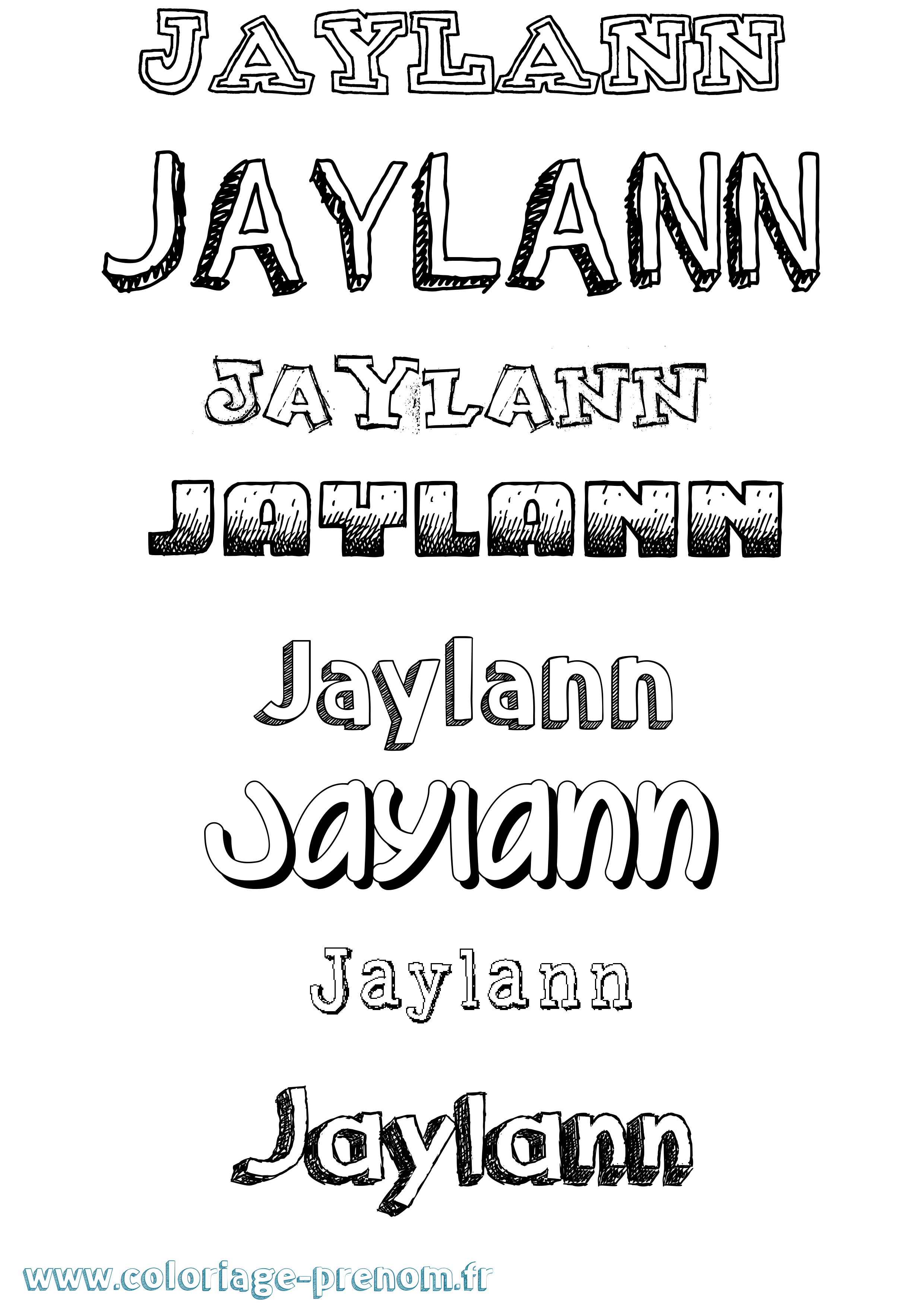 Coloriage Jaylann Dessiné Coloriage prénom Jaylann Dessiné