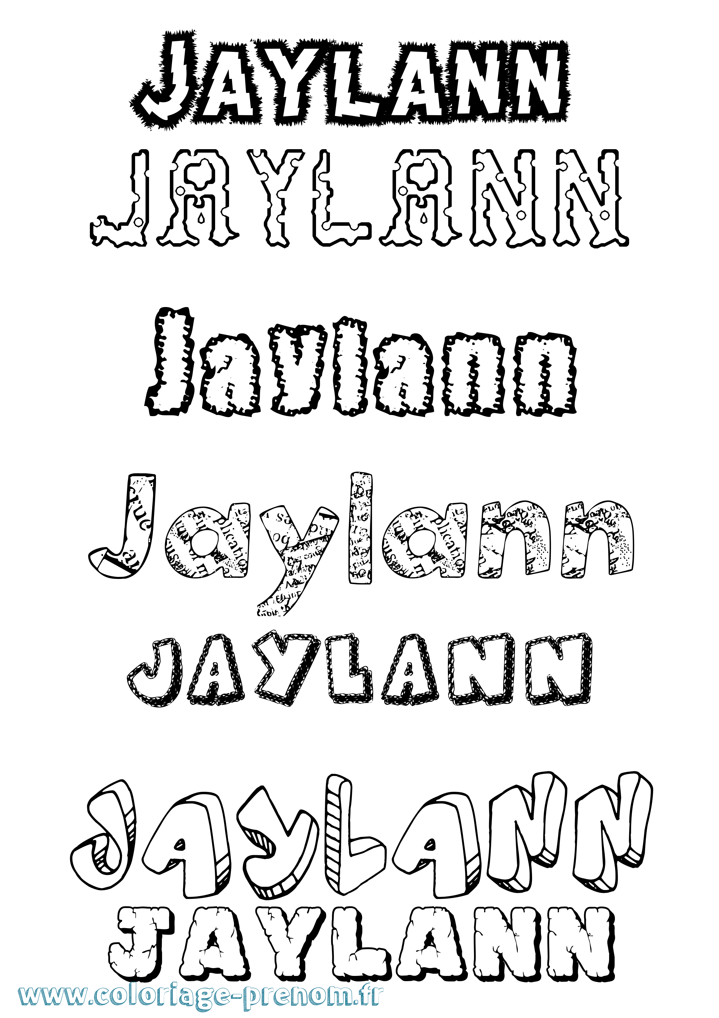 Coloriage Jaylann Destructuré Coloriage prénom Jaylann Destructuré