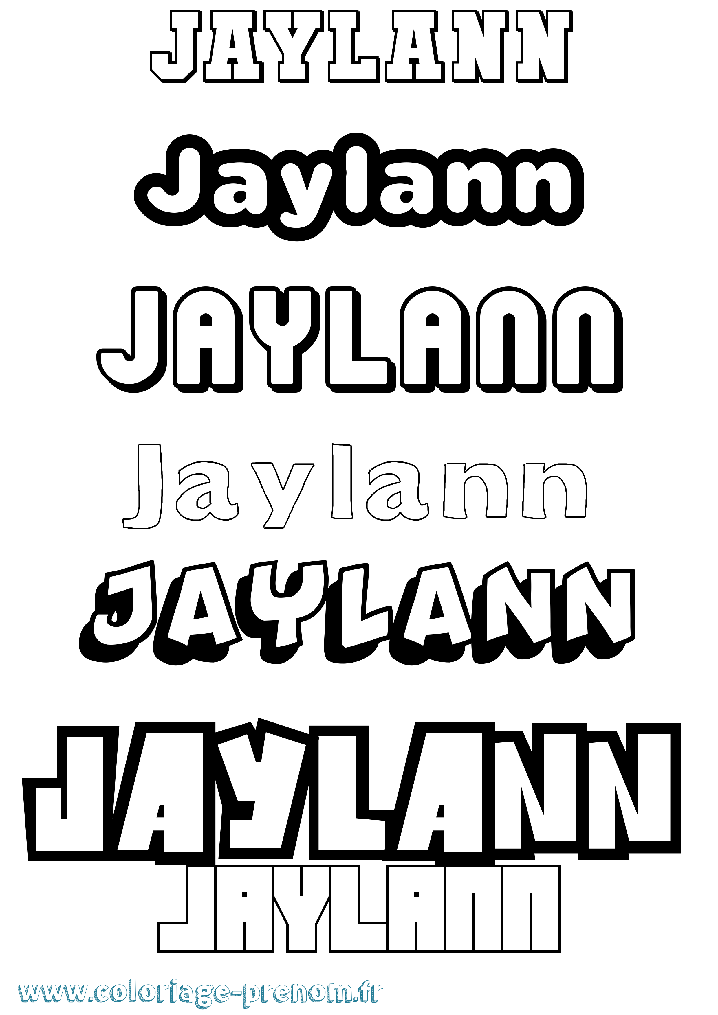 Coloriage Jaylann Simple Coloriage prénom Jaylann Simple