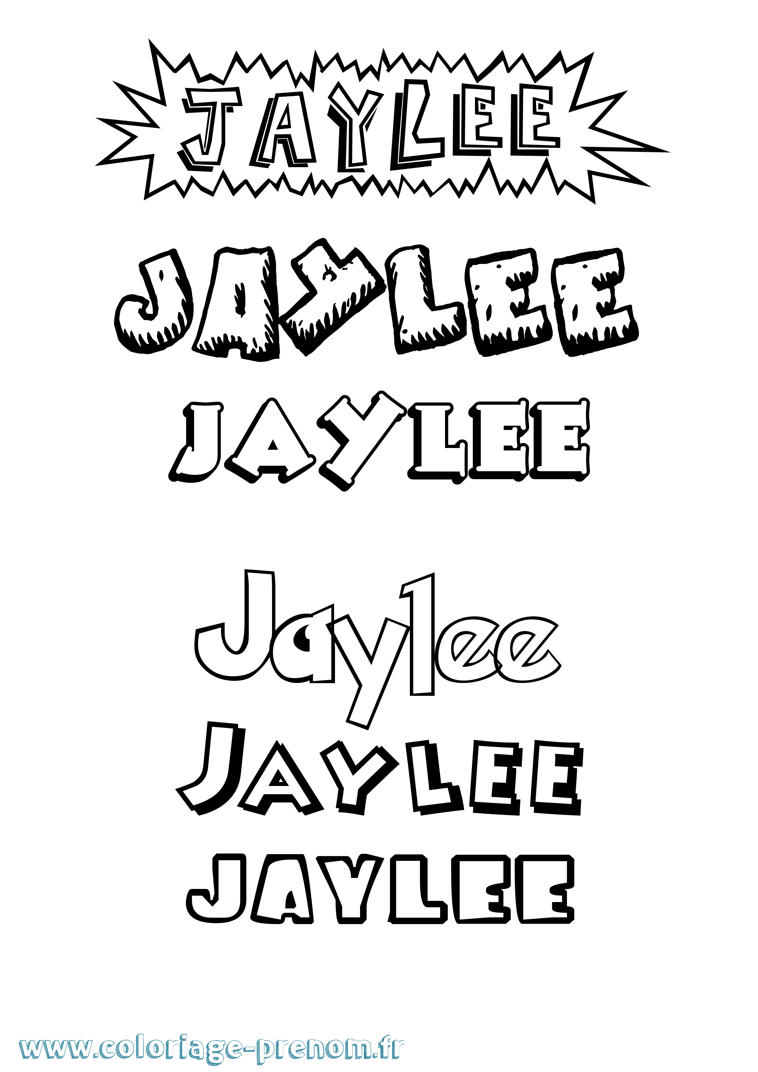 Coloriage Jaylee Dessin Animé Coloriage prénom Jaylee Dessin Animé