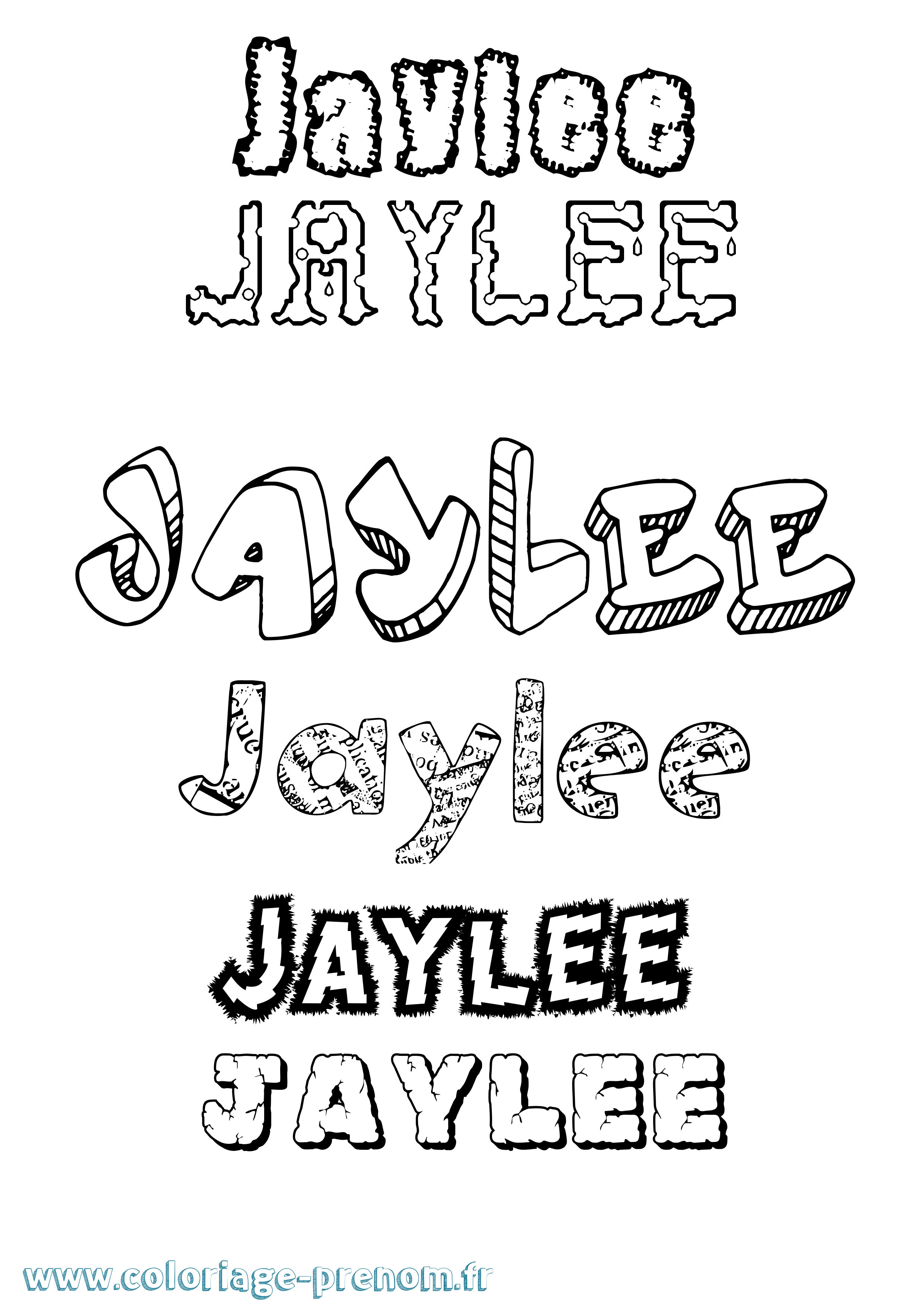 Coloriage Jaylee Destructuré Coloriage prénom Jaylee Destructuré