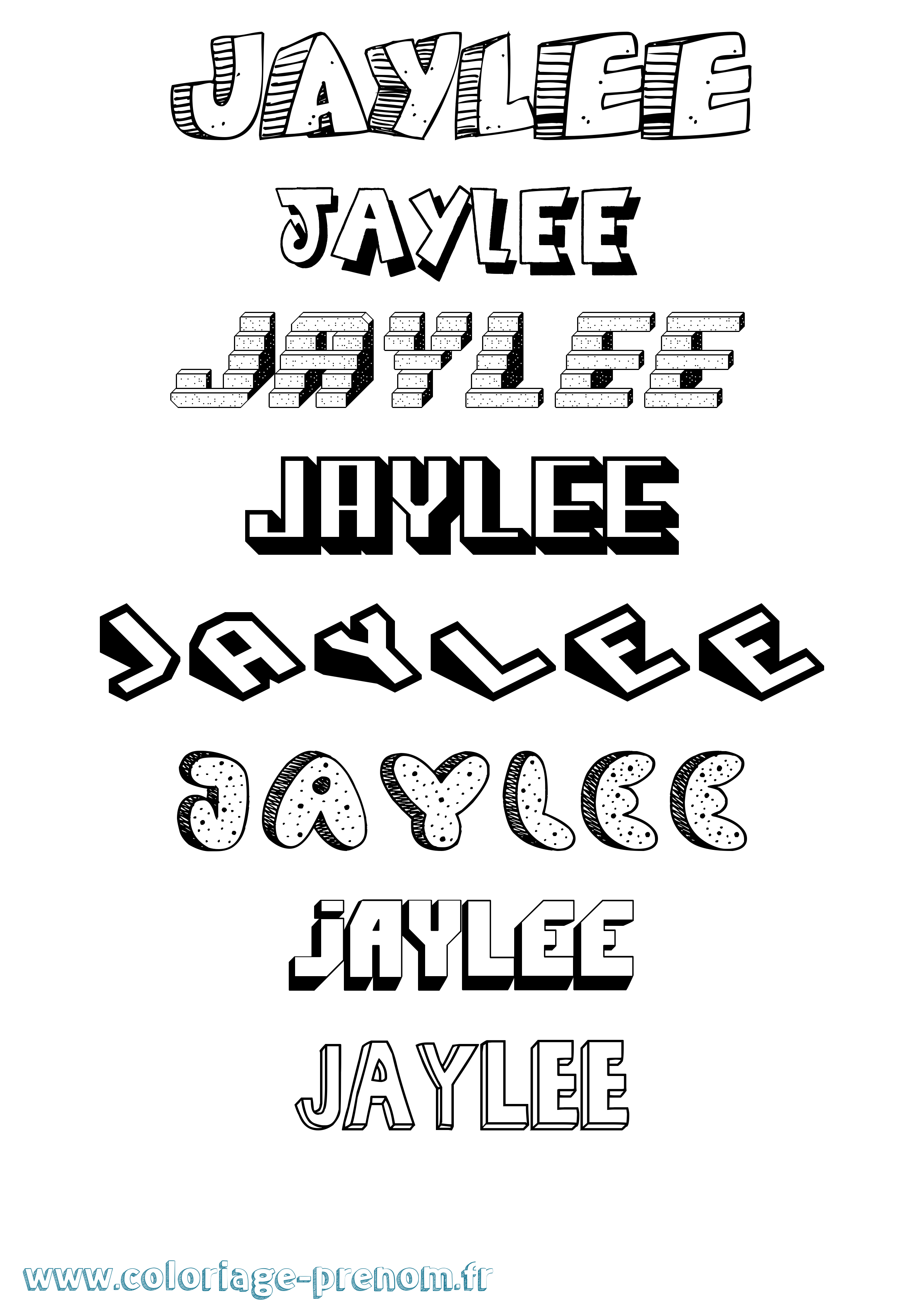 Coloriage Jaylee Effet 3D Coloriage prénom Jaylee Effet 3D