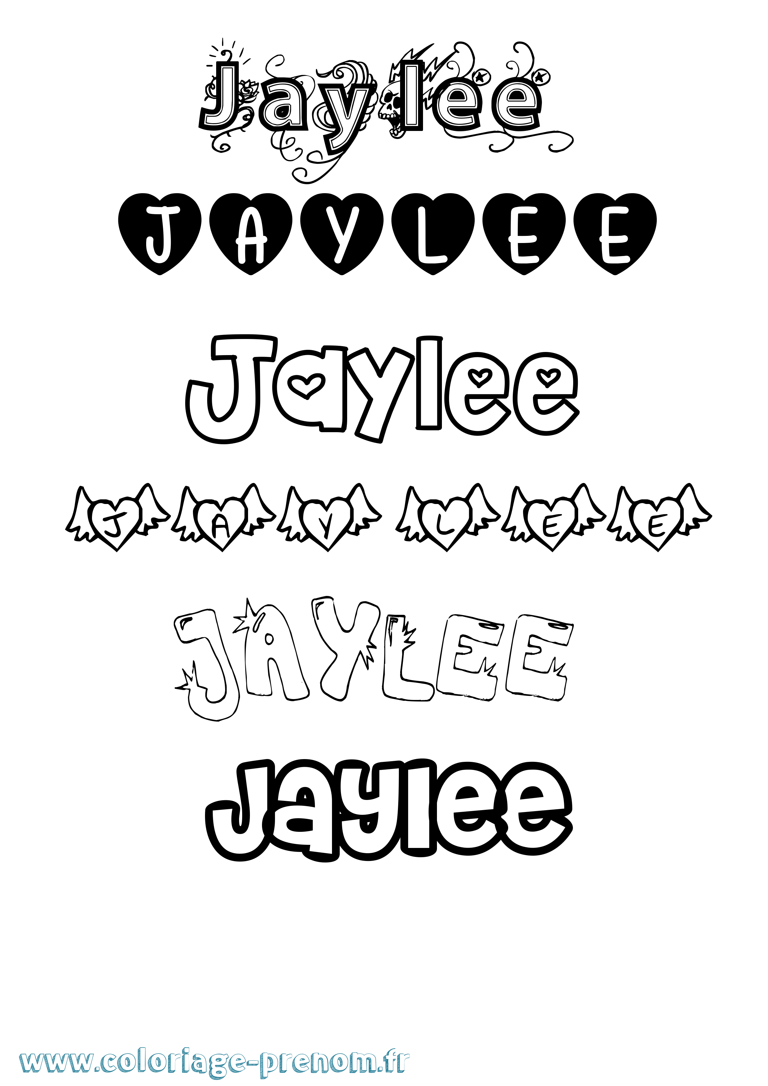 Coloriage Jaylee Girly Coloriage prénom Jaylee Girly