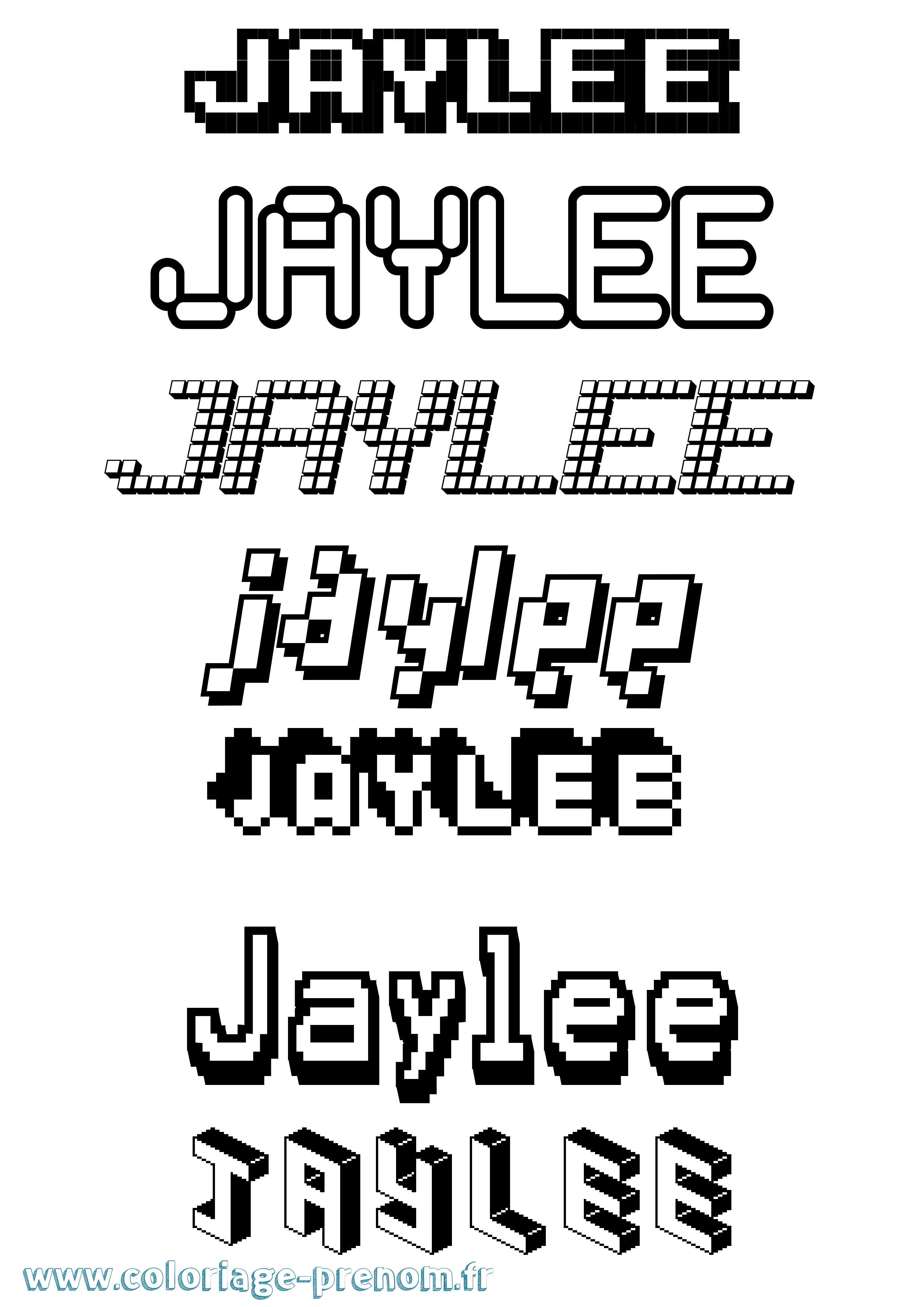 Coloriage Jaylee Pixel Coloriage prénom Jaylee Pixel