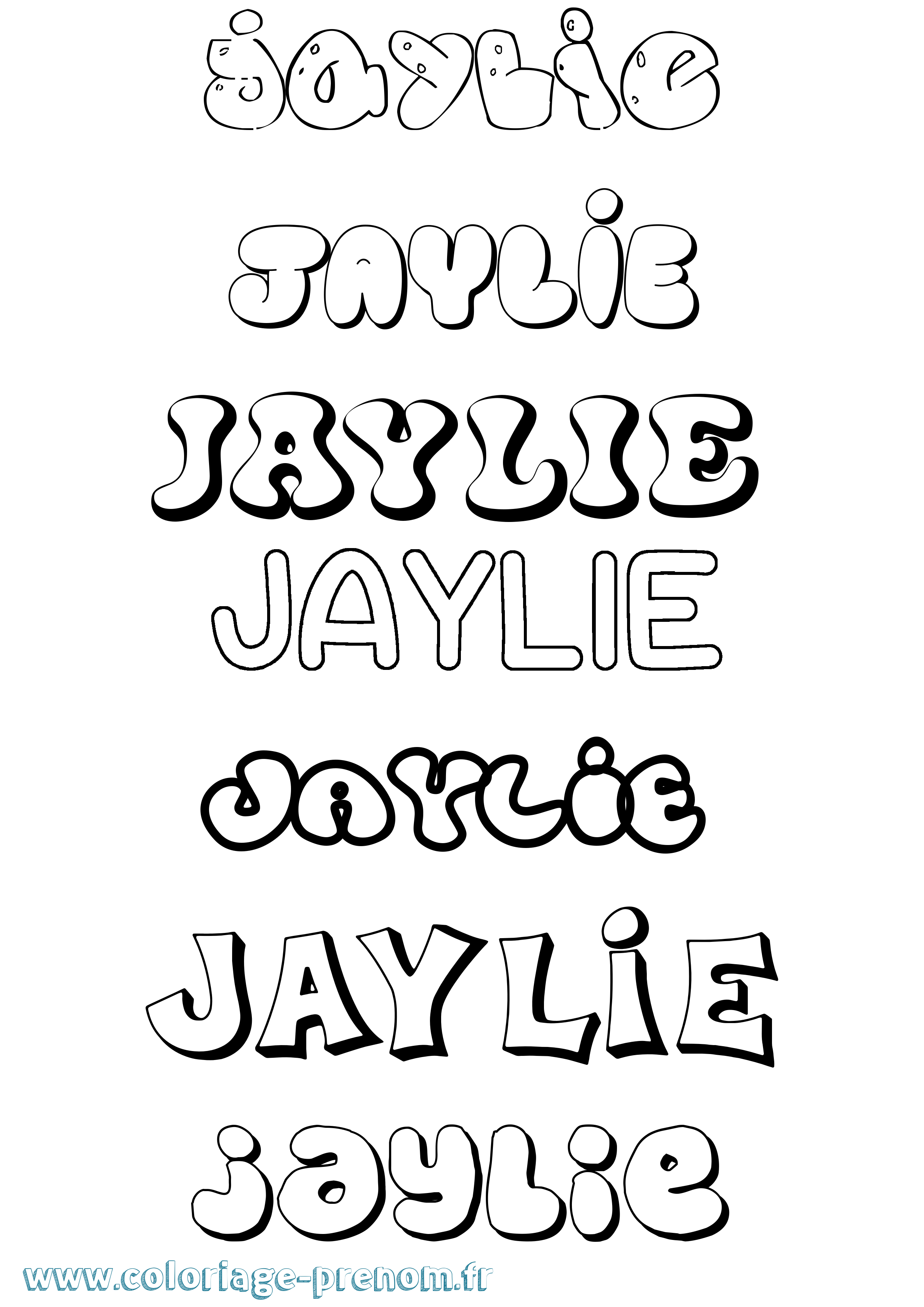 Coloriage Jaylie Bubble Coloriage prénom Jaylie Bubble