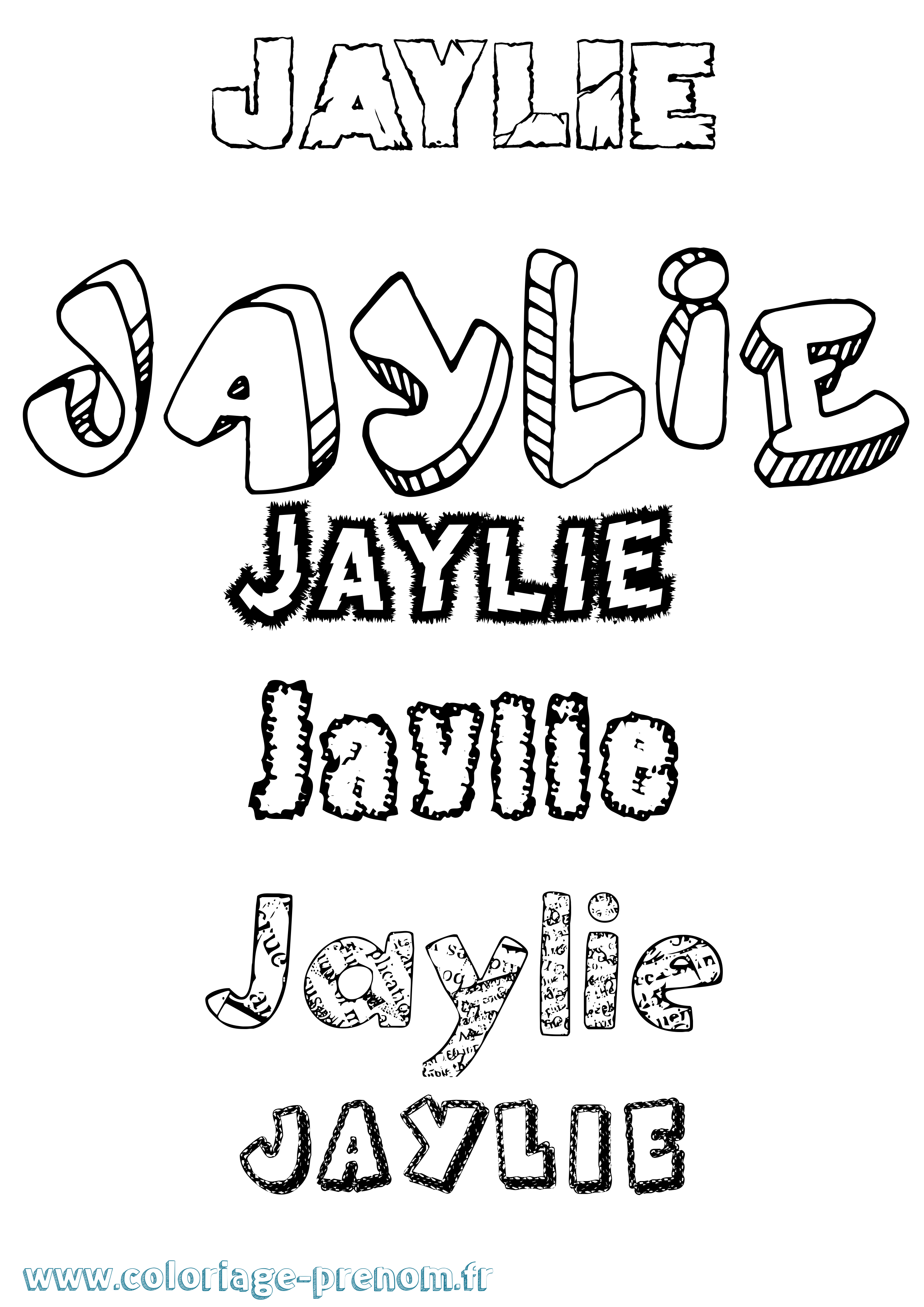 Coloriage Jaylie Destructuré Coloriage prénom Jaylie Destructuré