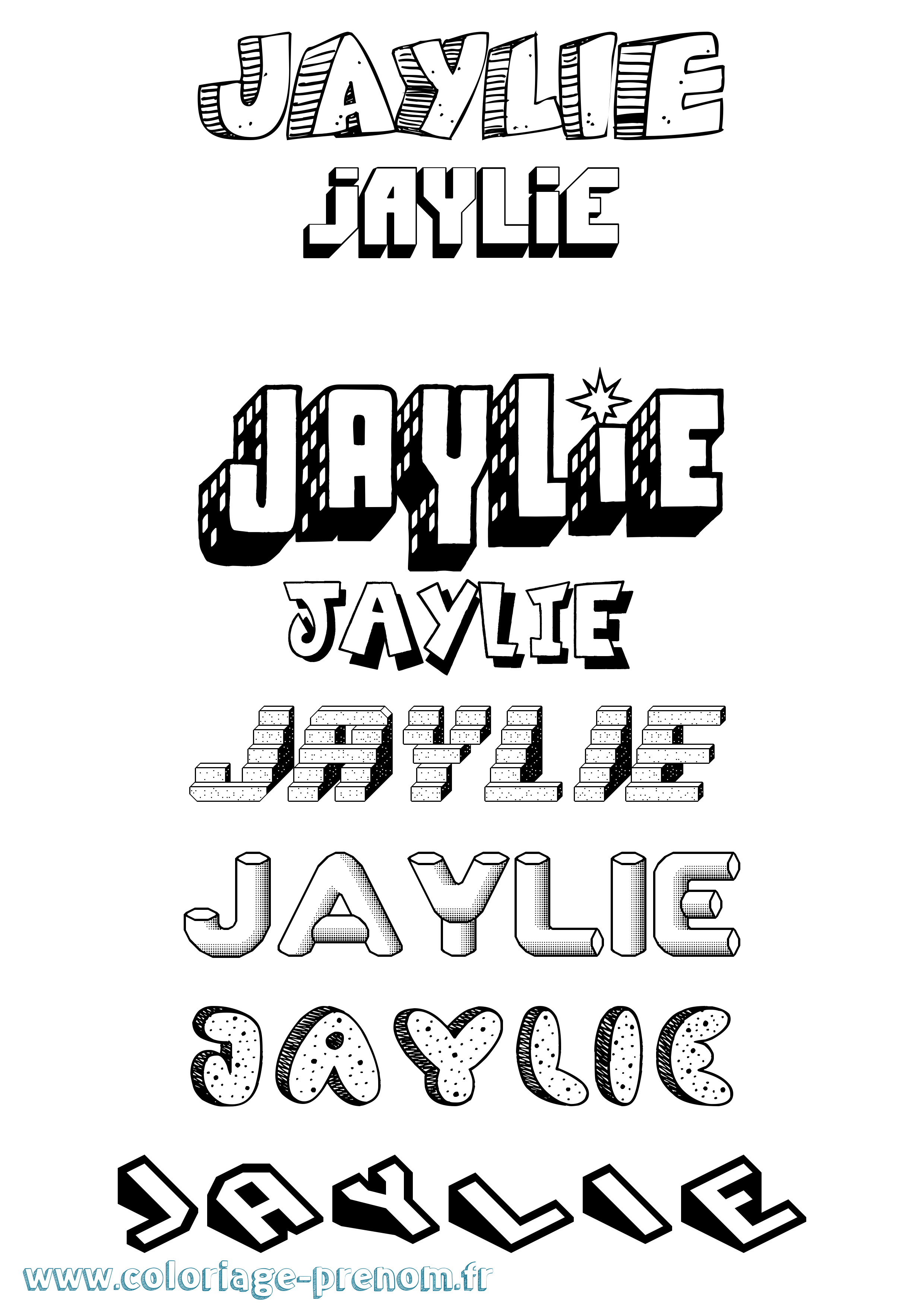 Coloriage Jaylie Effet 3D Coloriage prénom Jaylie Effet 3D