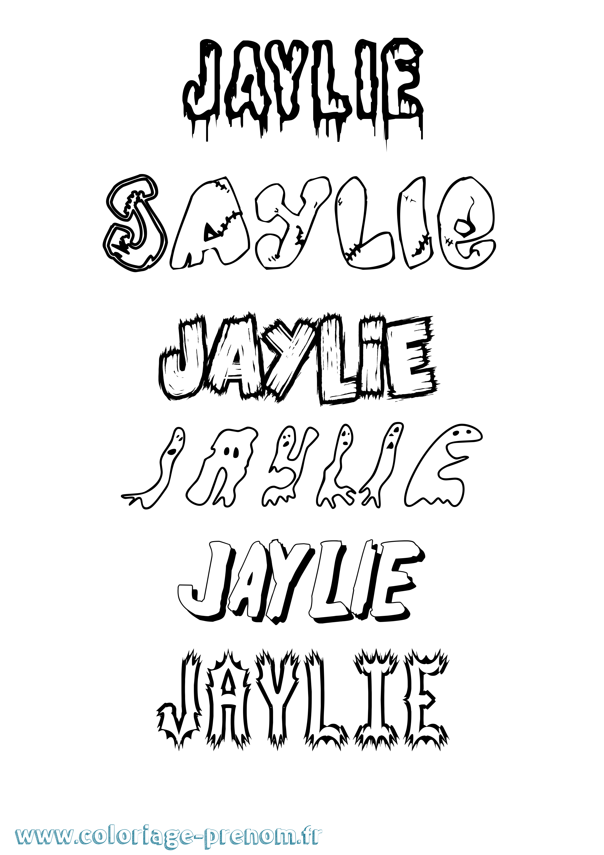 Coloriage Jaylie Frisson Coloriage prénom Jaylie Frisson