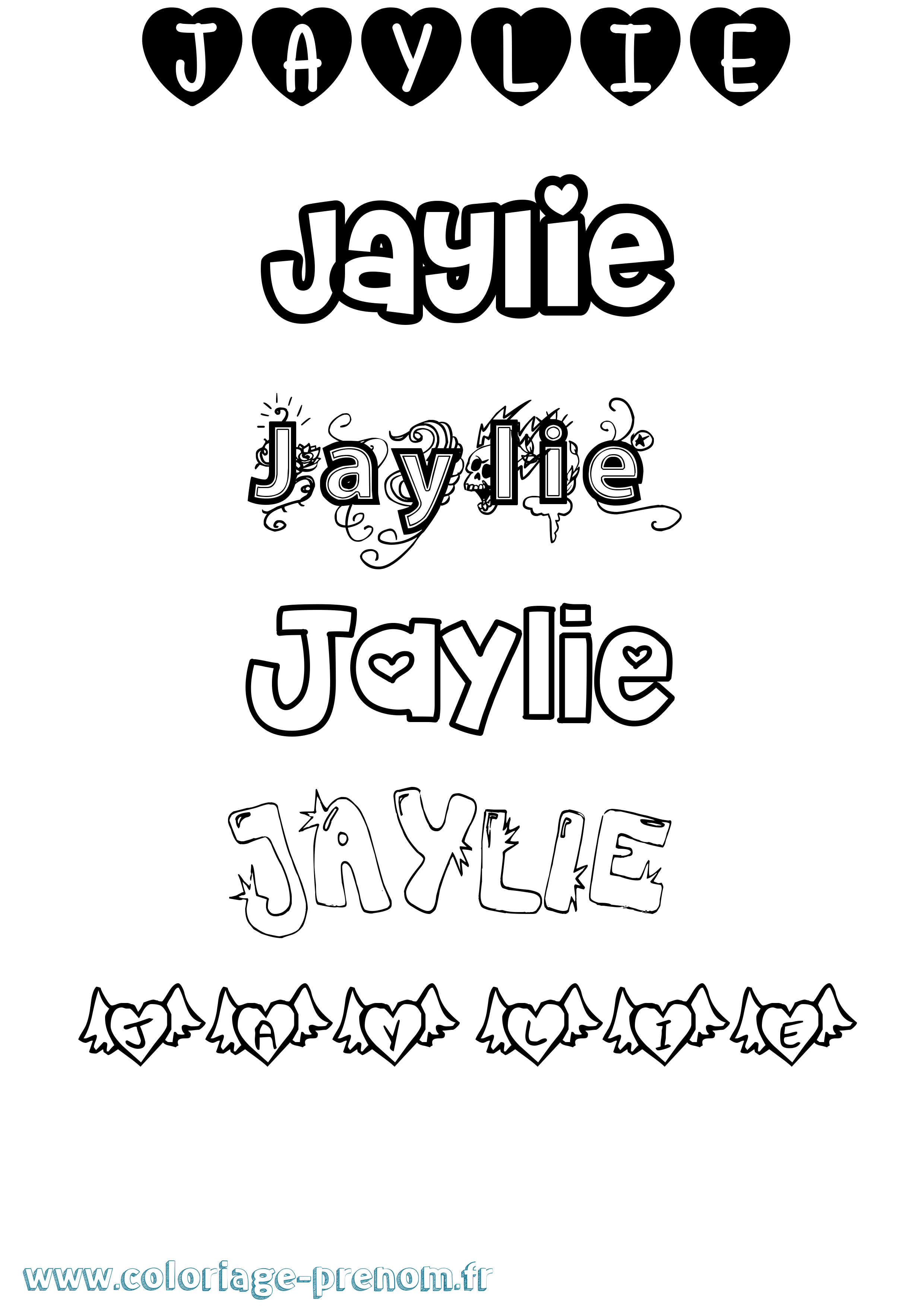 Coloriage Jaylie Girly Coloriage prénom Jaylie Girly