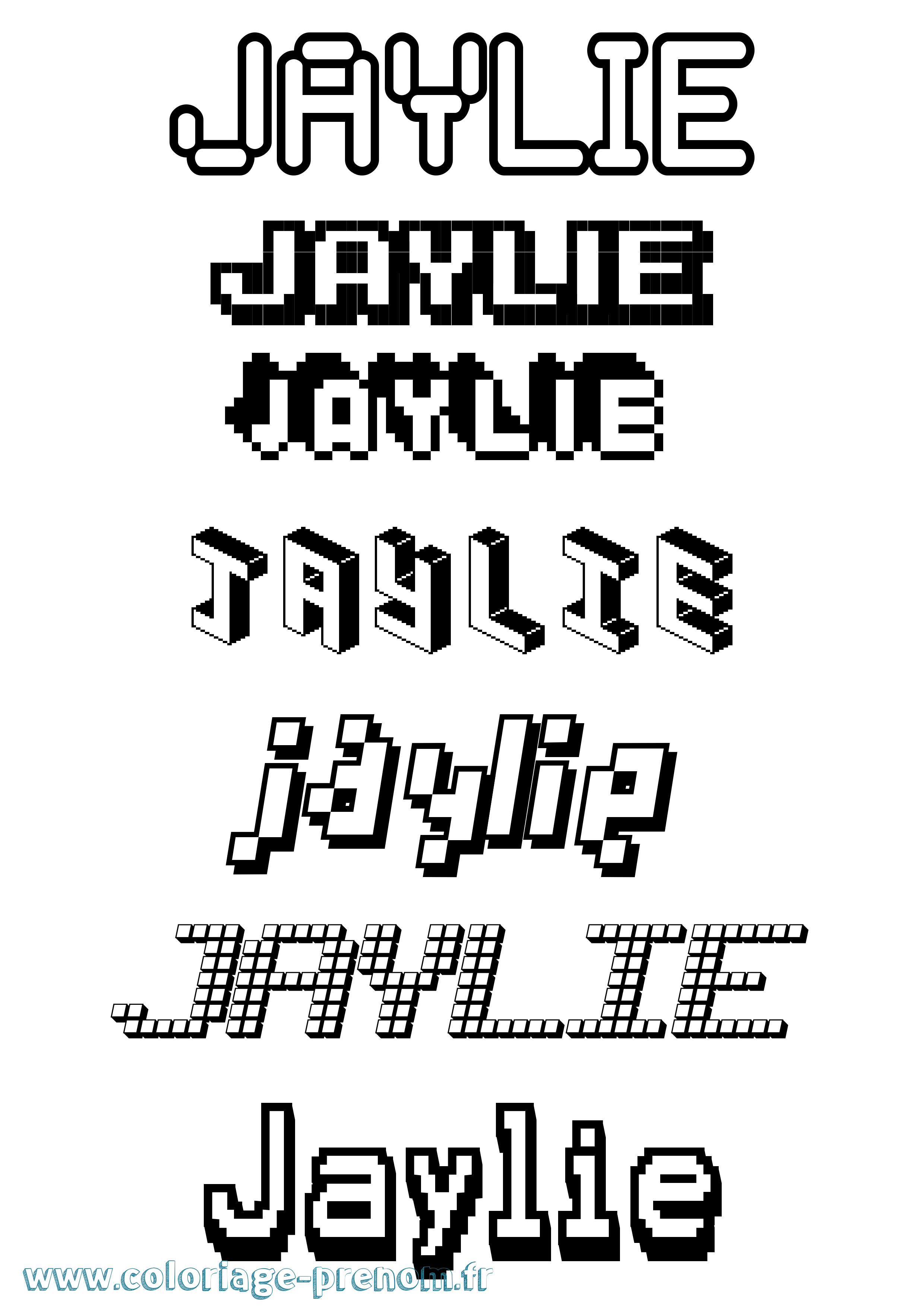 Coloriage Jaylie Pixel Coloriage prénom Jaylie Pixel