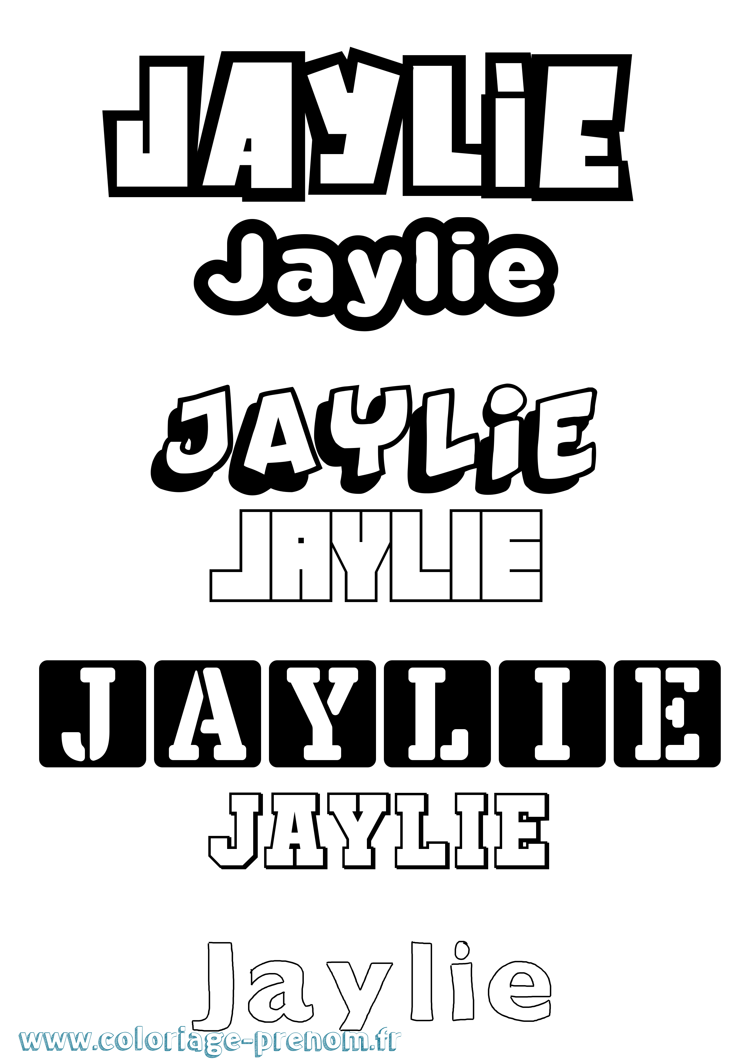 Coloriage Jaylie Simple Coloriage prénom Jaylie Simple