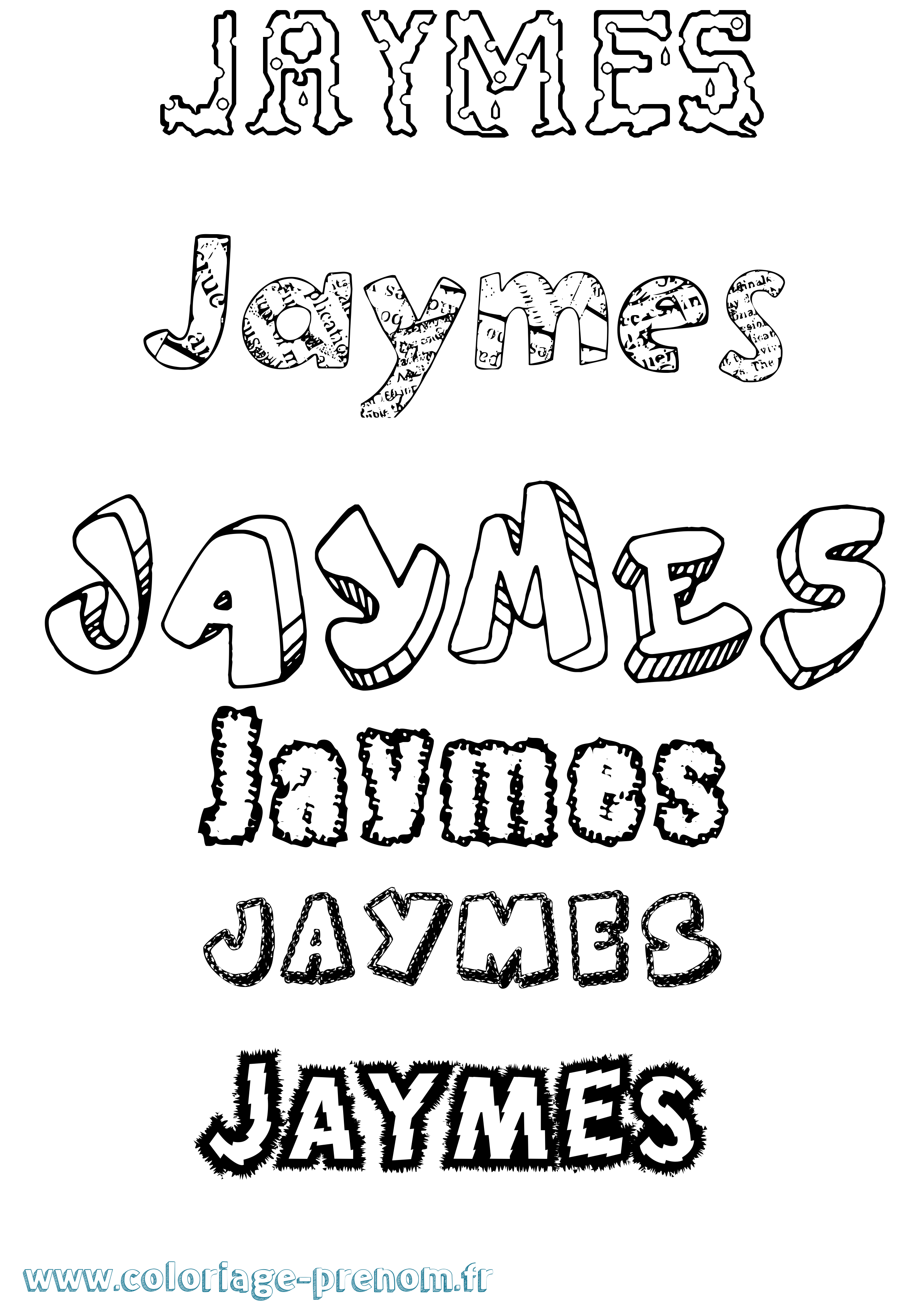 Coloriage Jaymes Destructuré Coloriage prénom Jaymes Destructuré